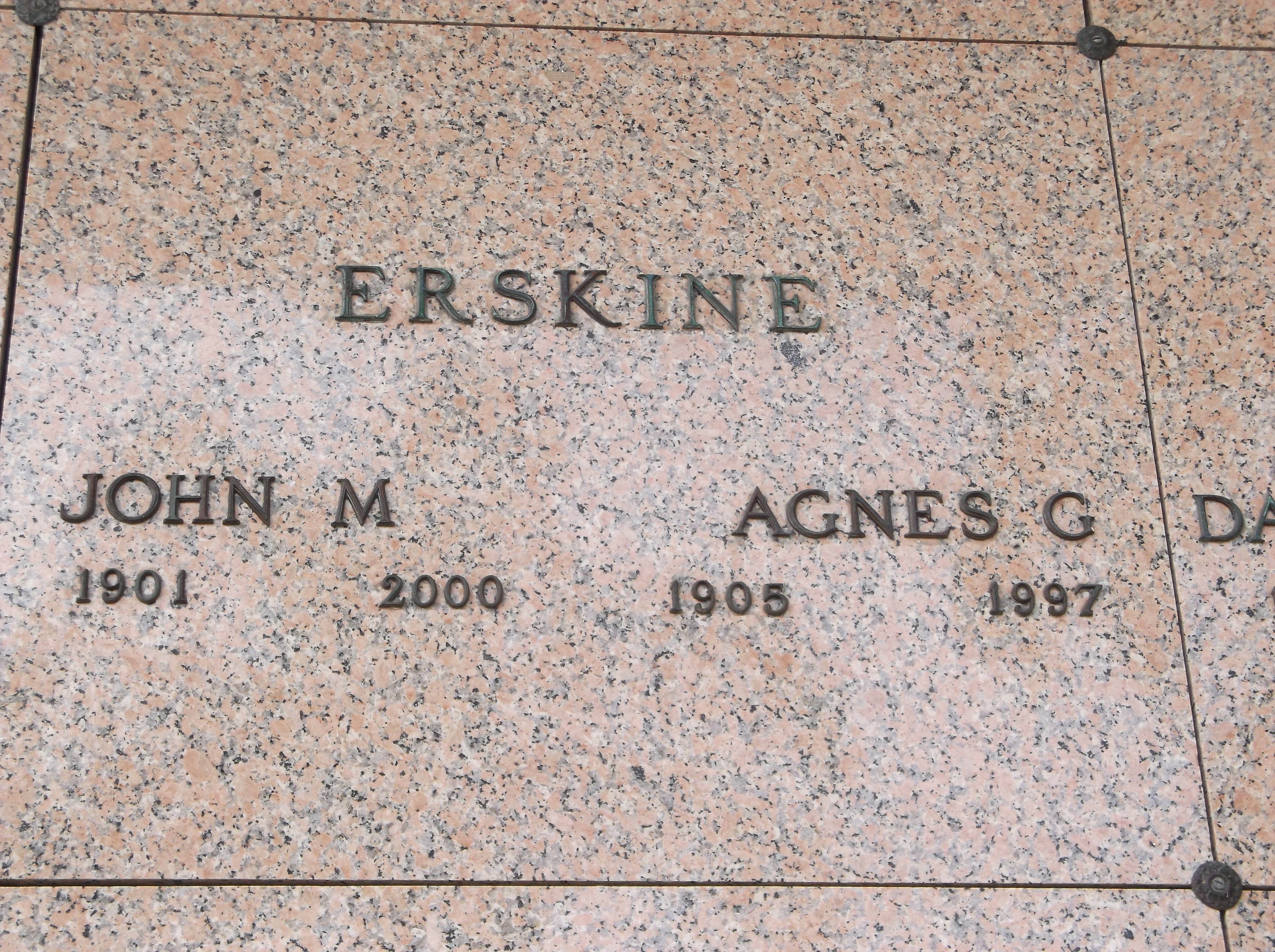 Agnes G Erskine
