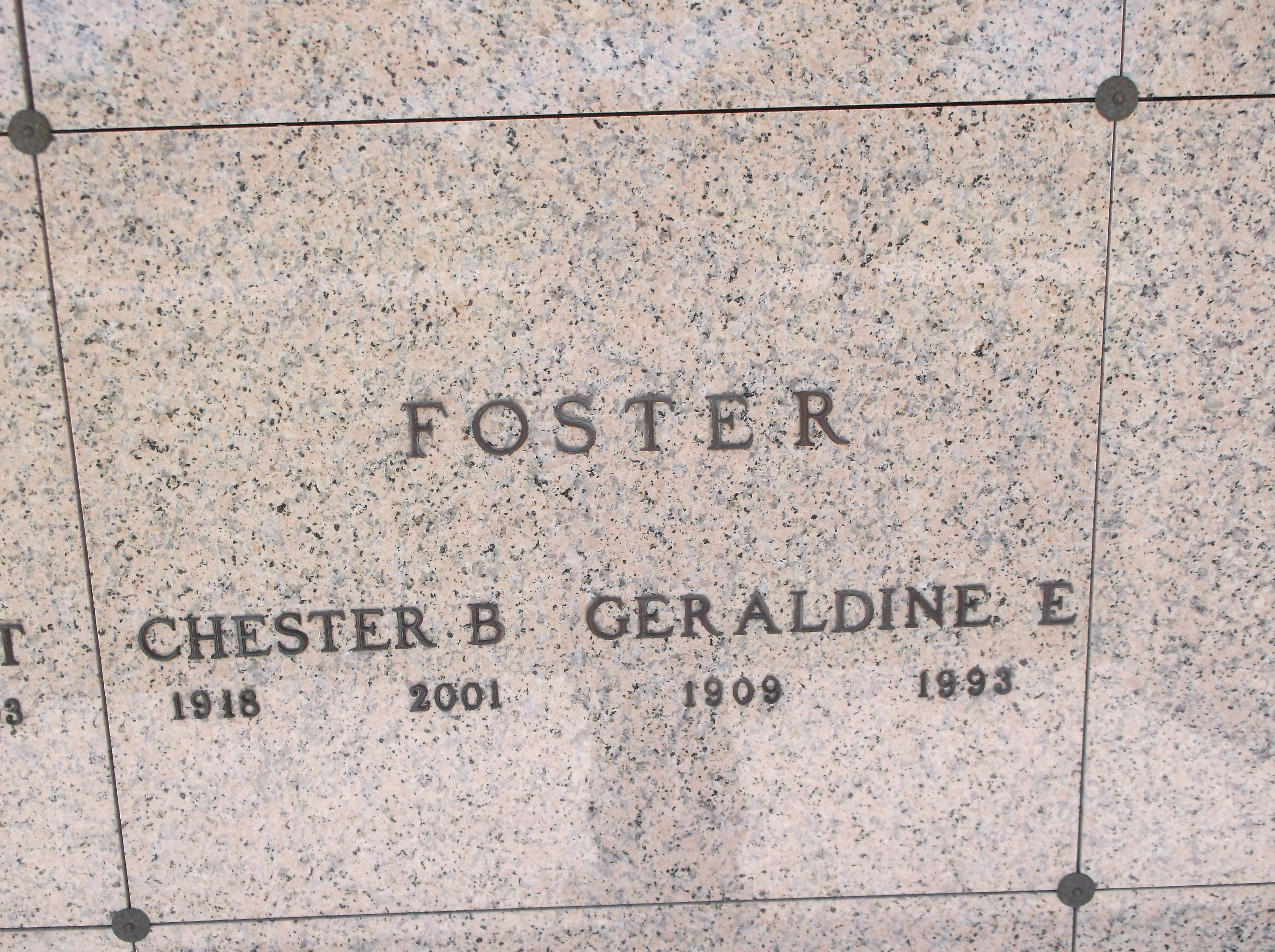 Geraldine E Foster