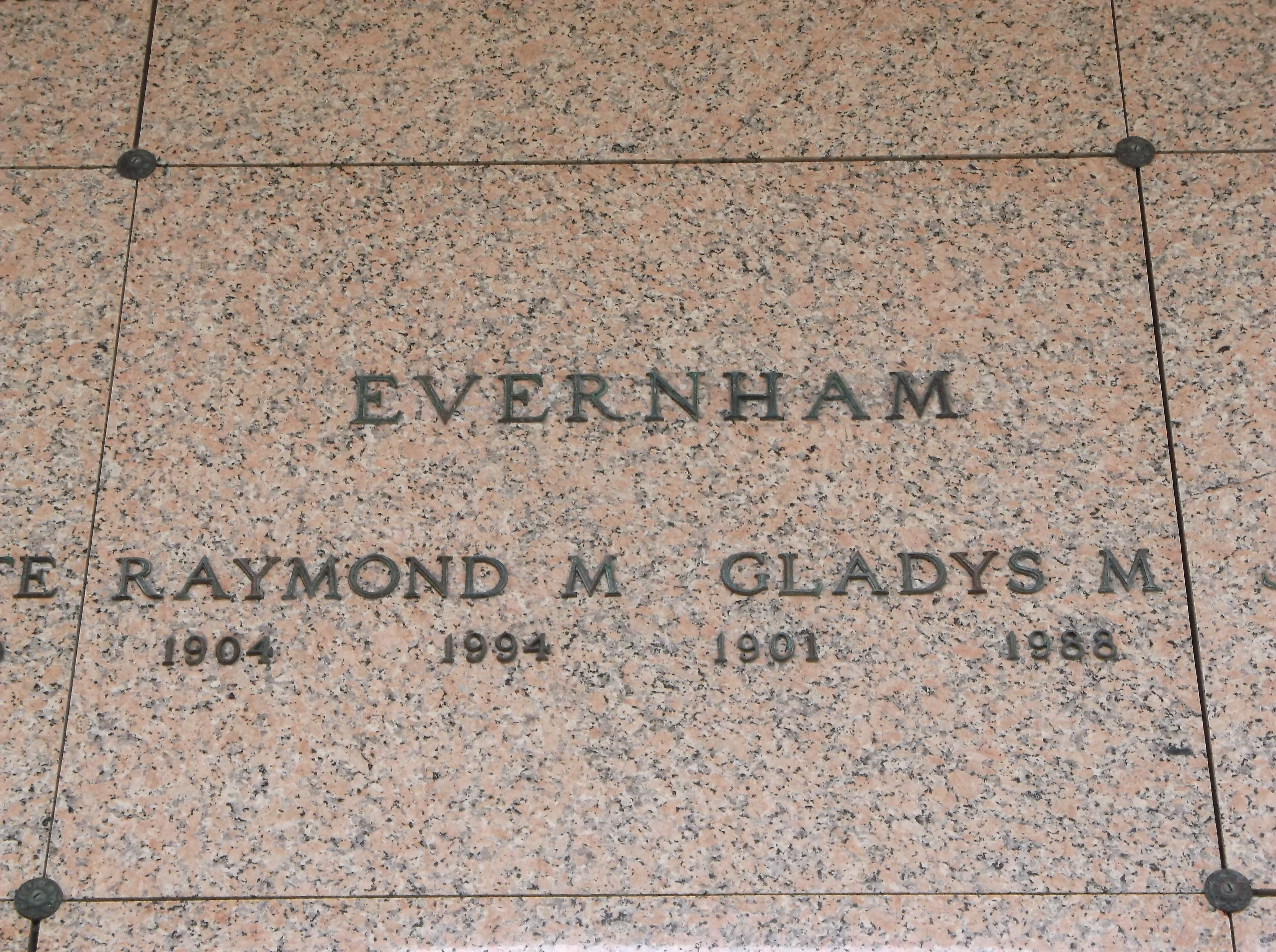 Gladys M Evernham