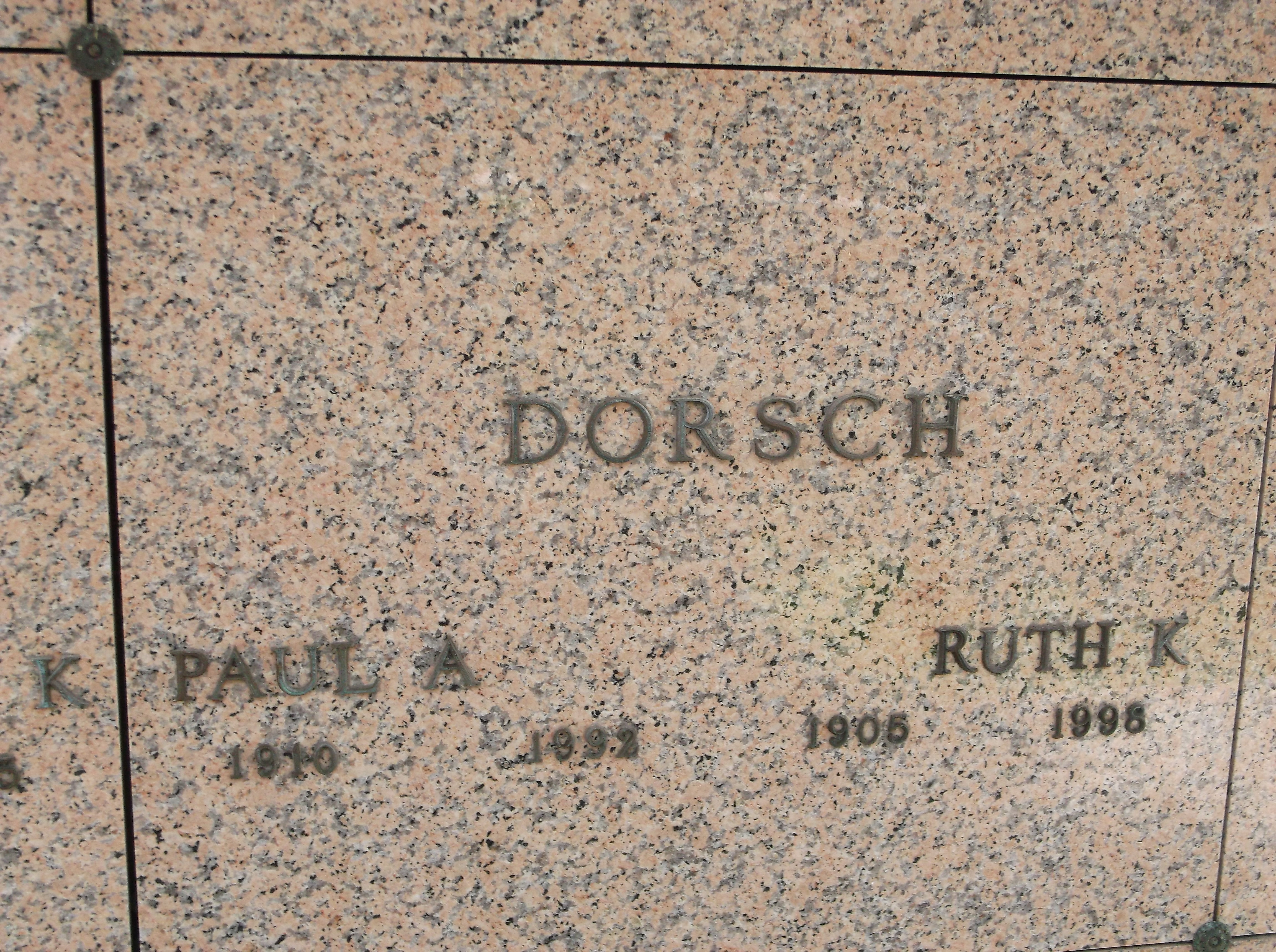 Ruth K Dorsch