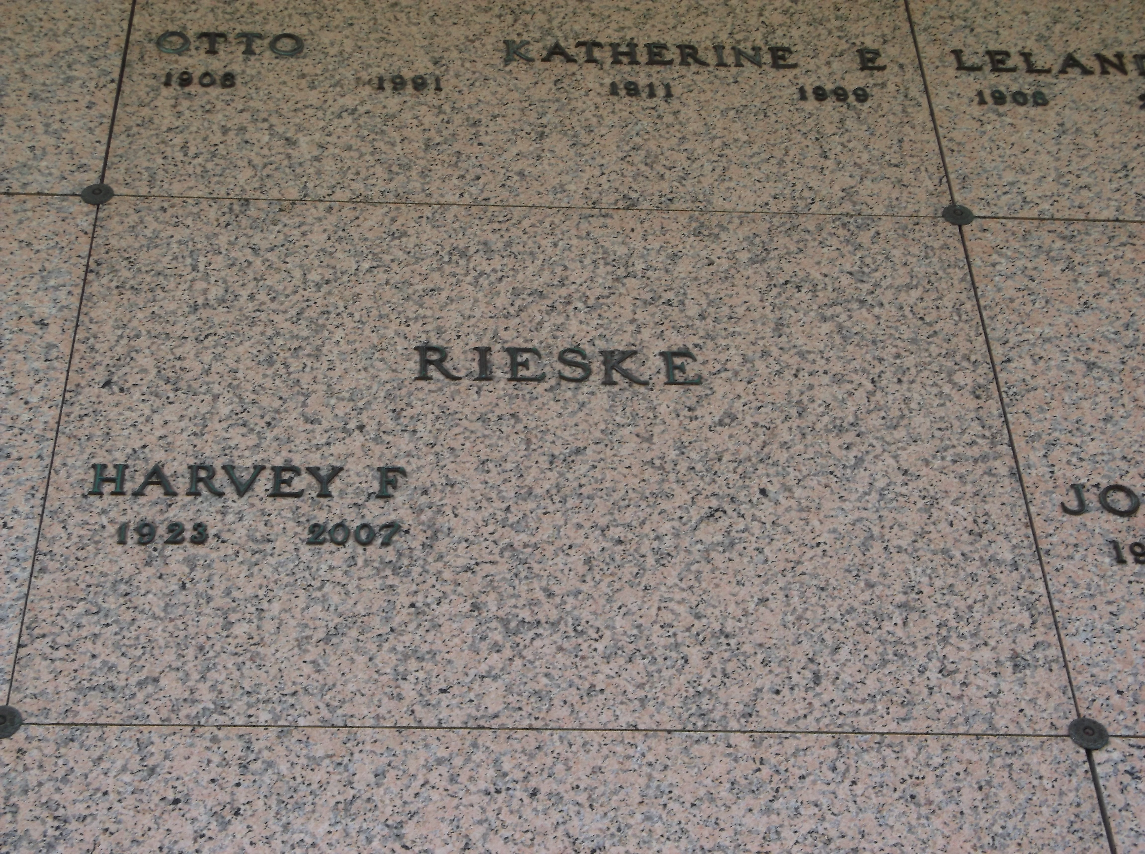 Harvey F Rieske