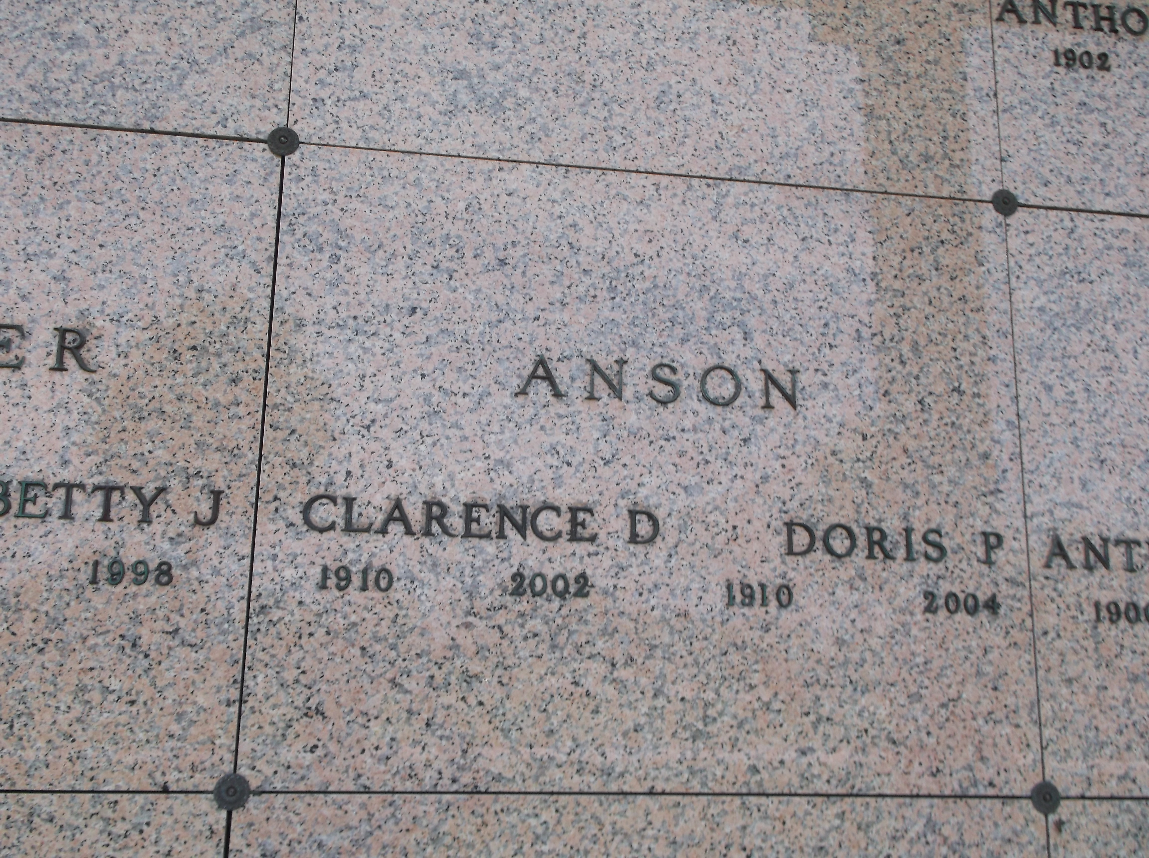 Clarence D Anson
