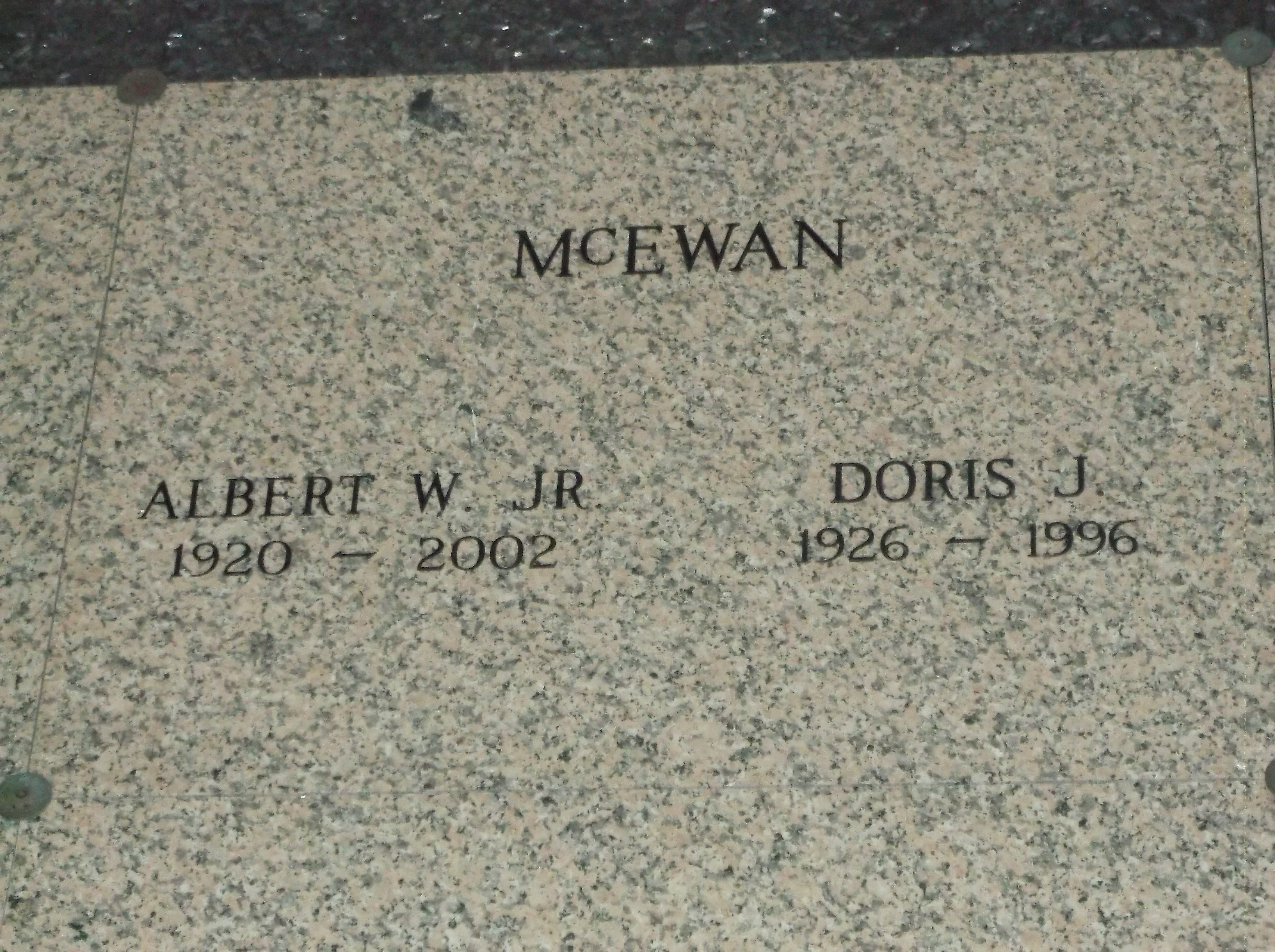 Albert W McEwan, Jr