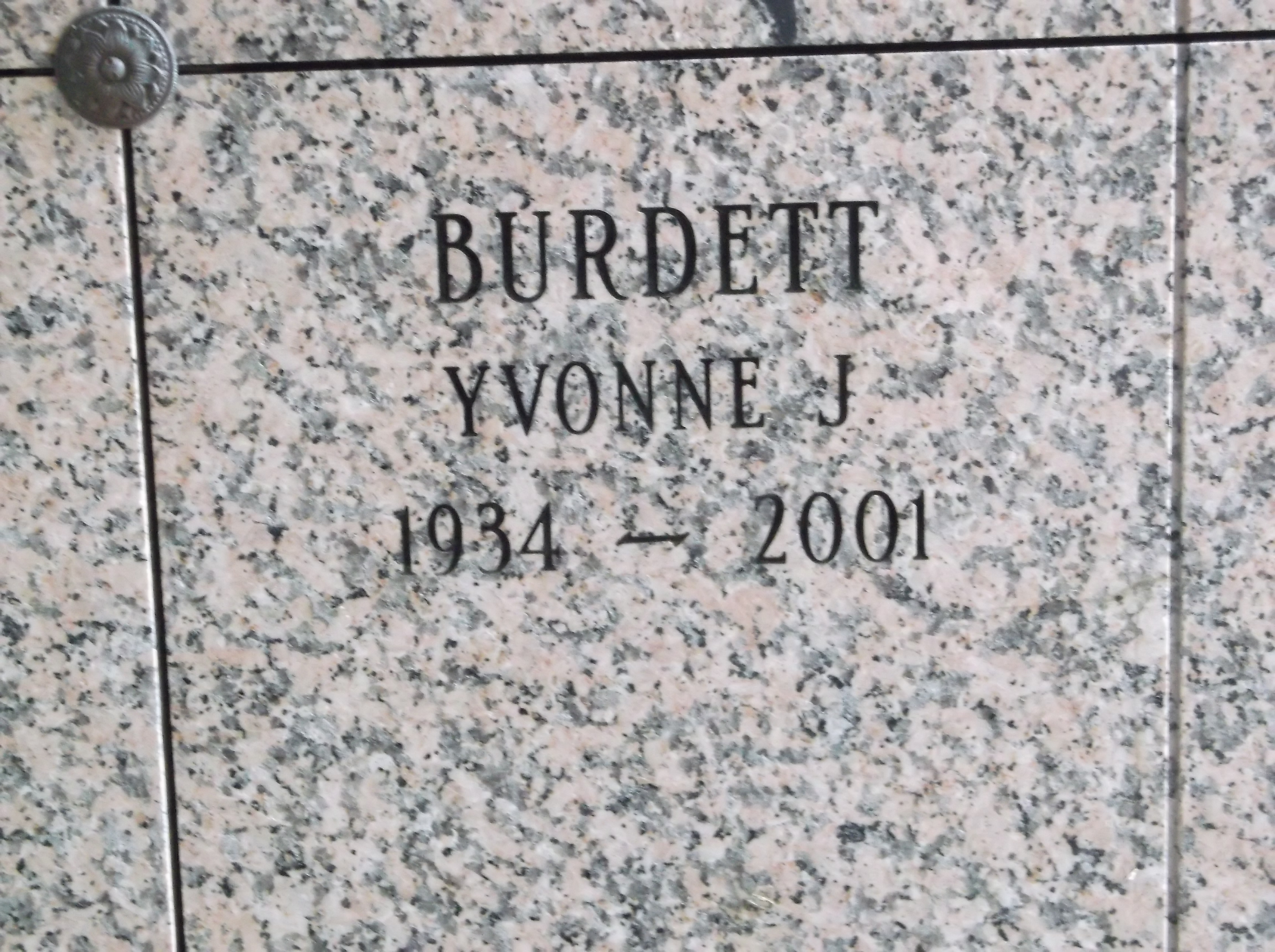 Yvonne J Burdett