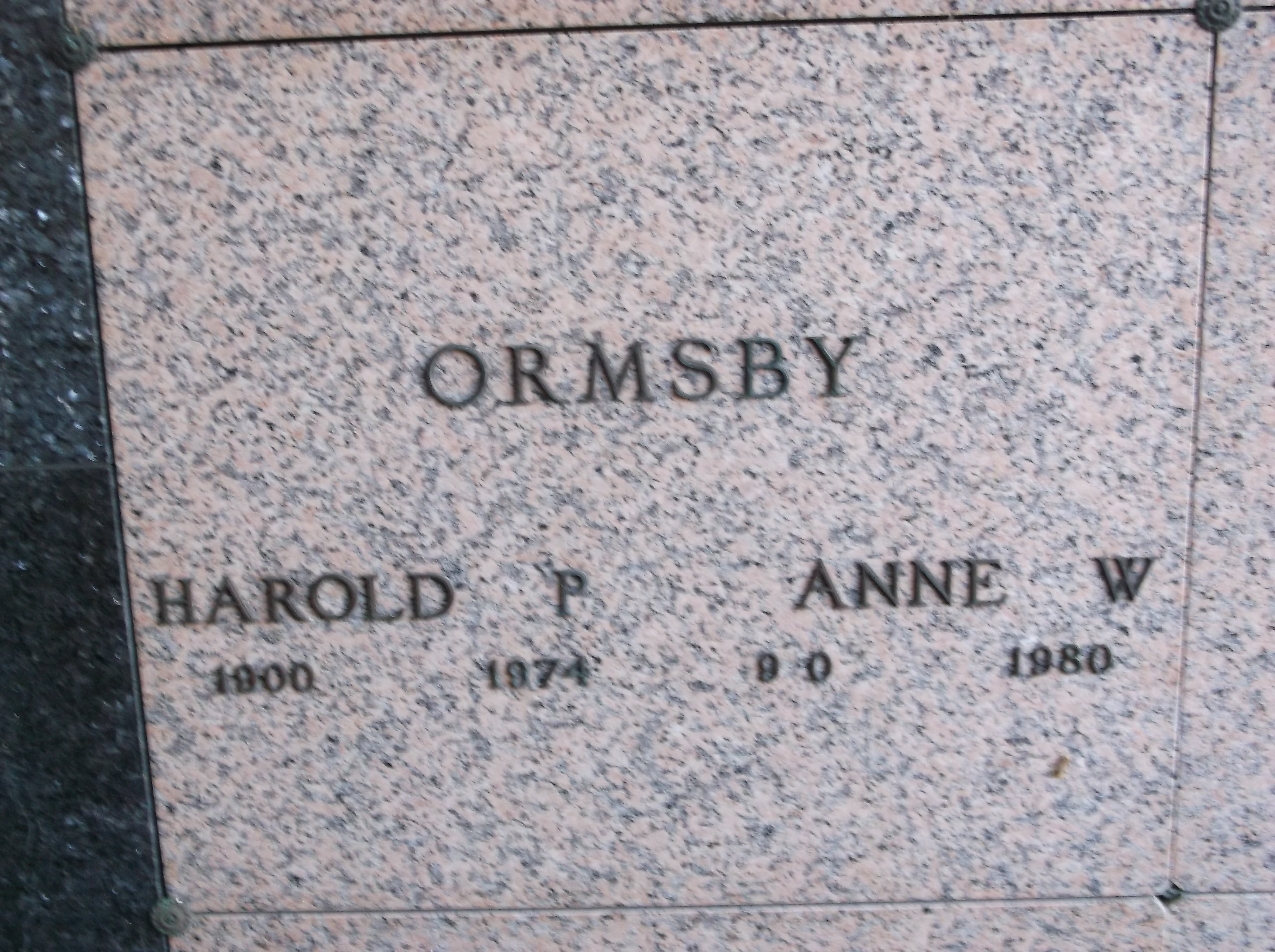 Harold P Ormsby