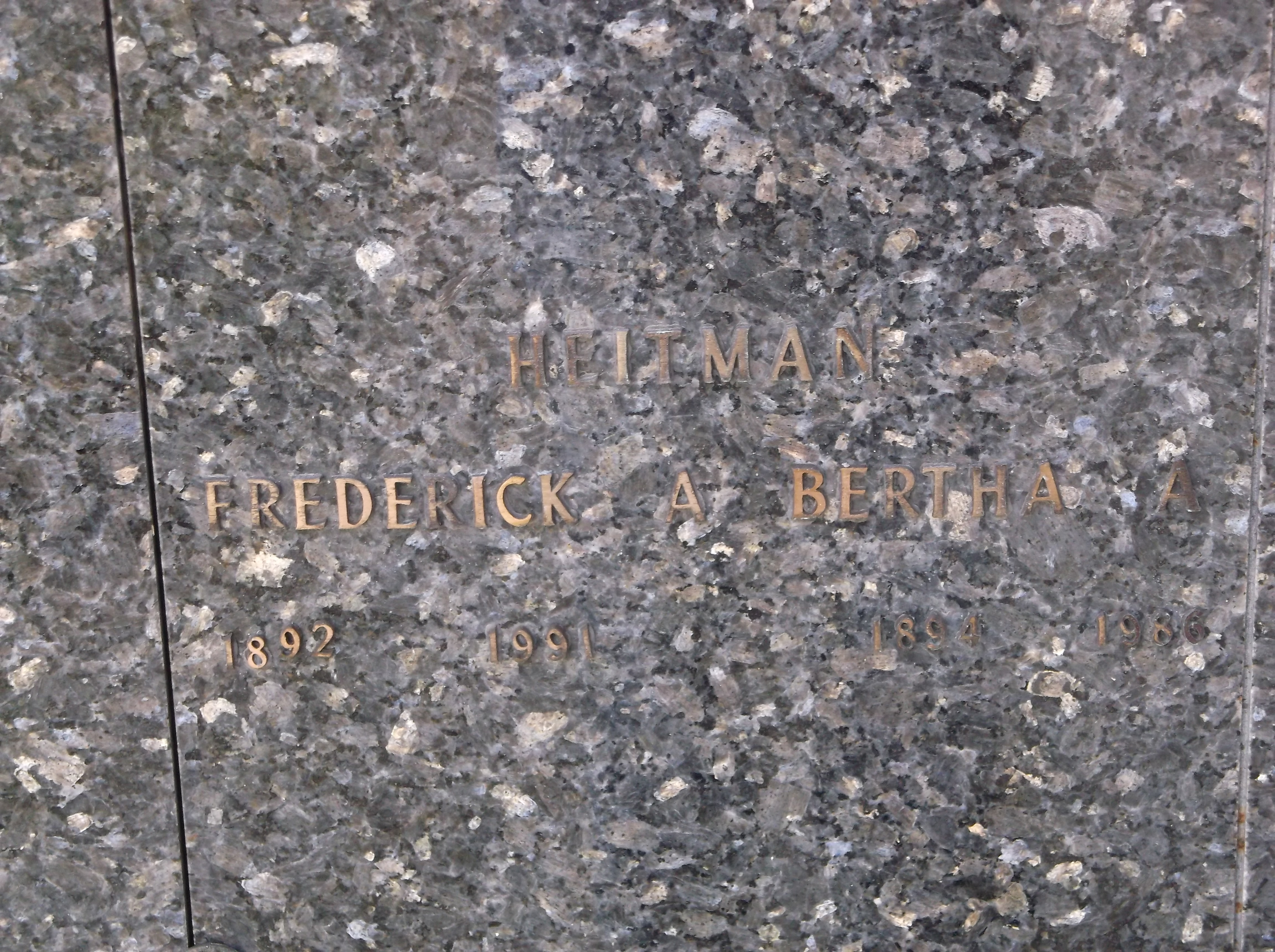 Frederick A Heitman
