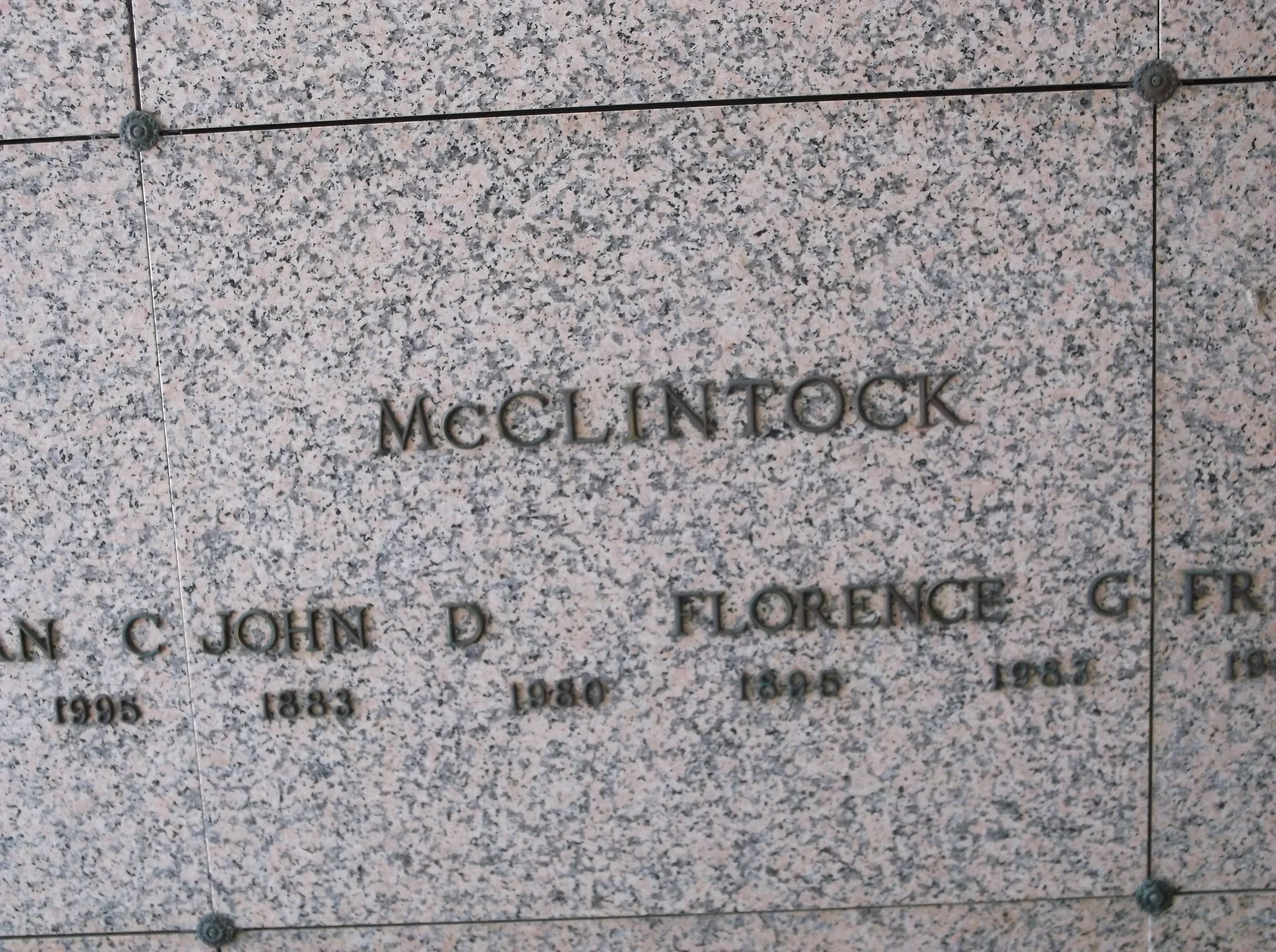 Florence G McClintock