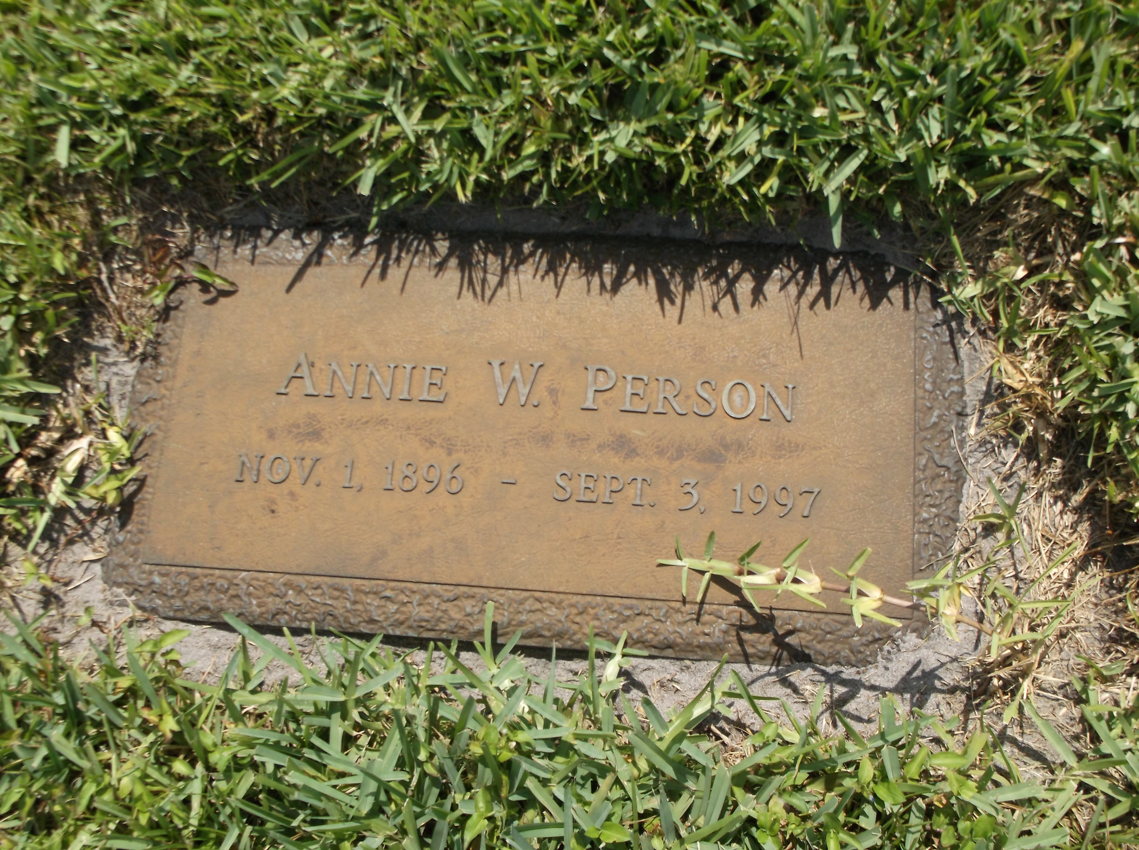 Annie W Person