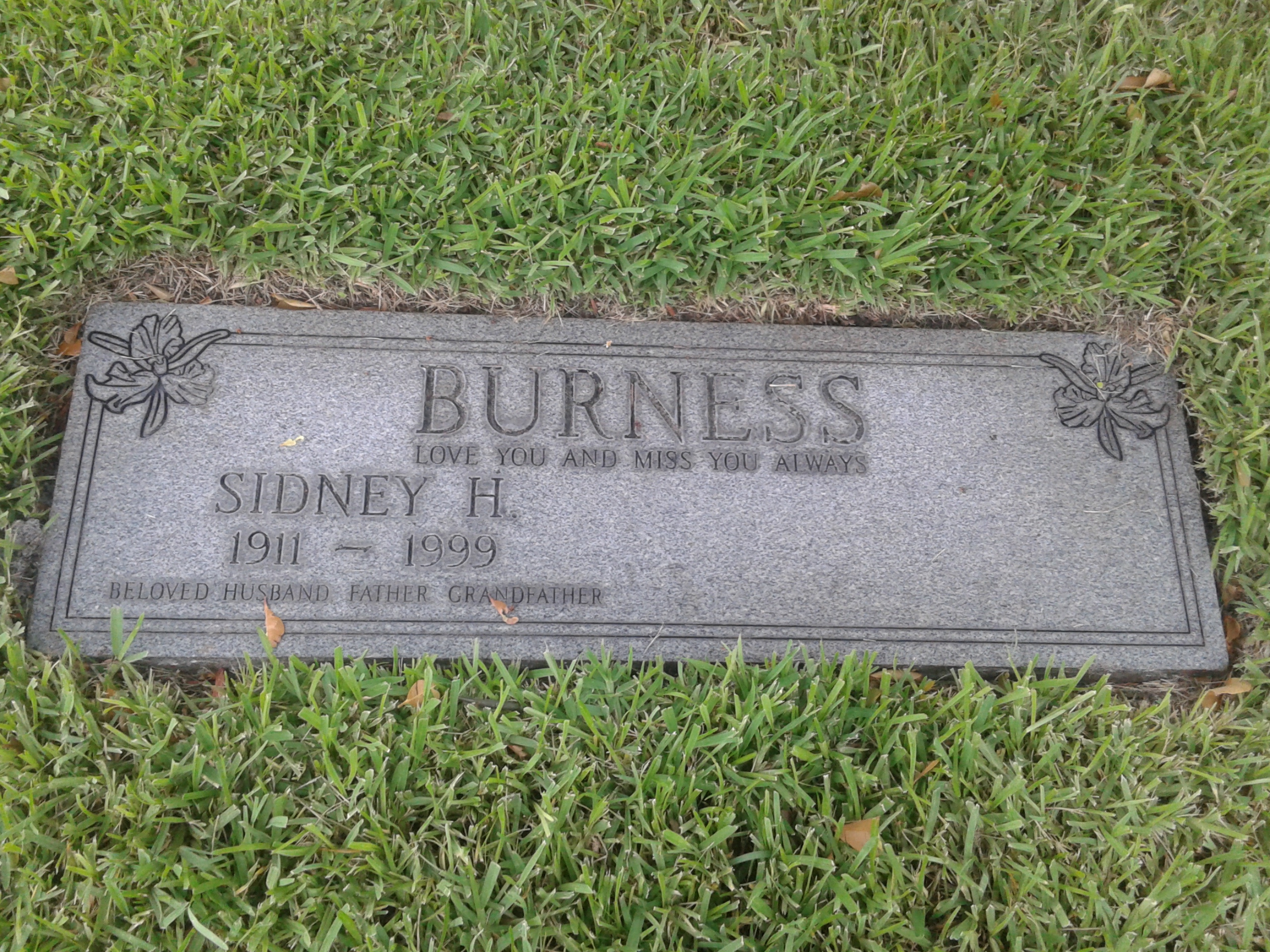 Sidney H Burness