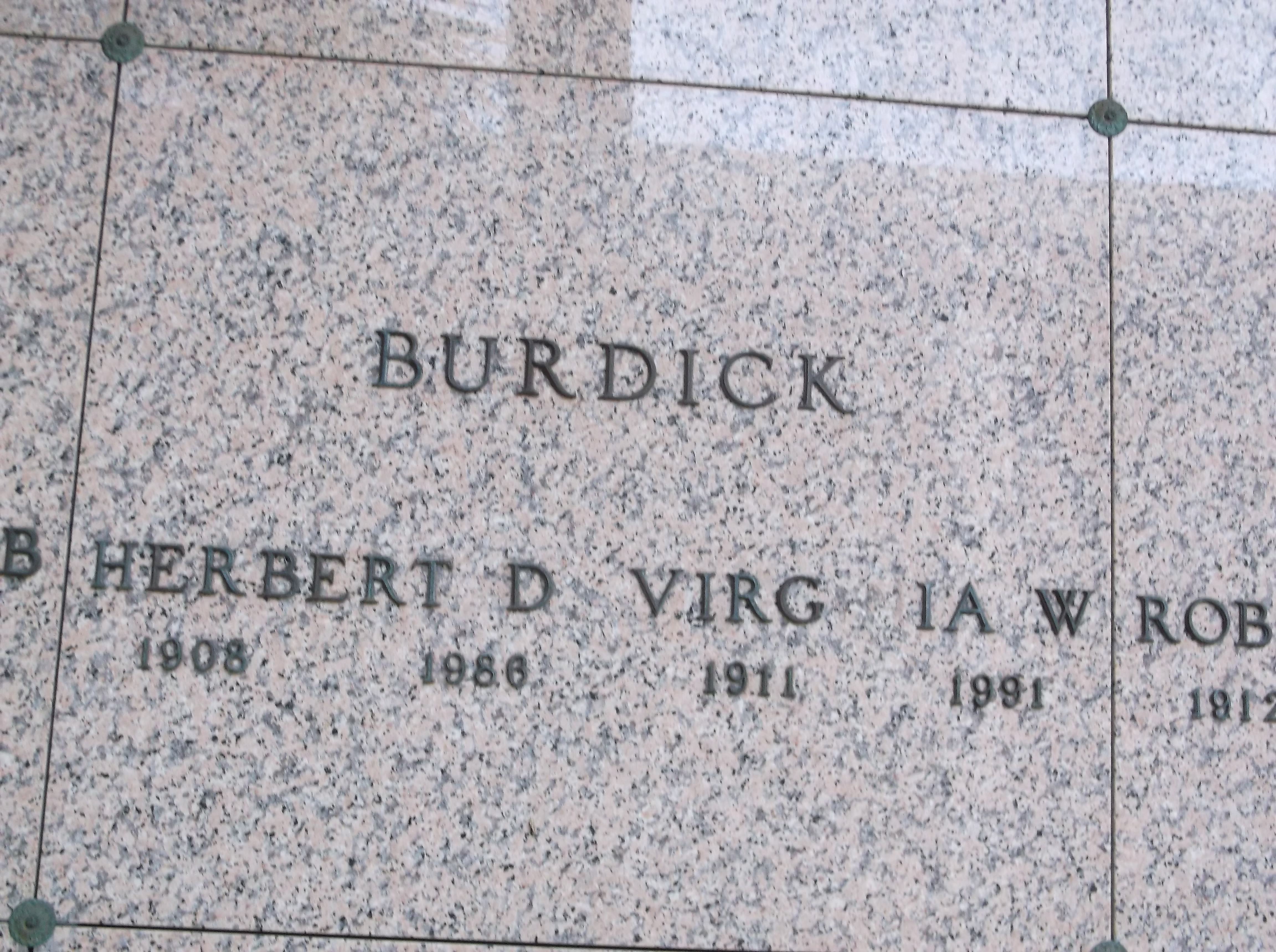 Herbert D Burdick