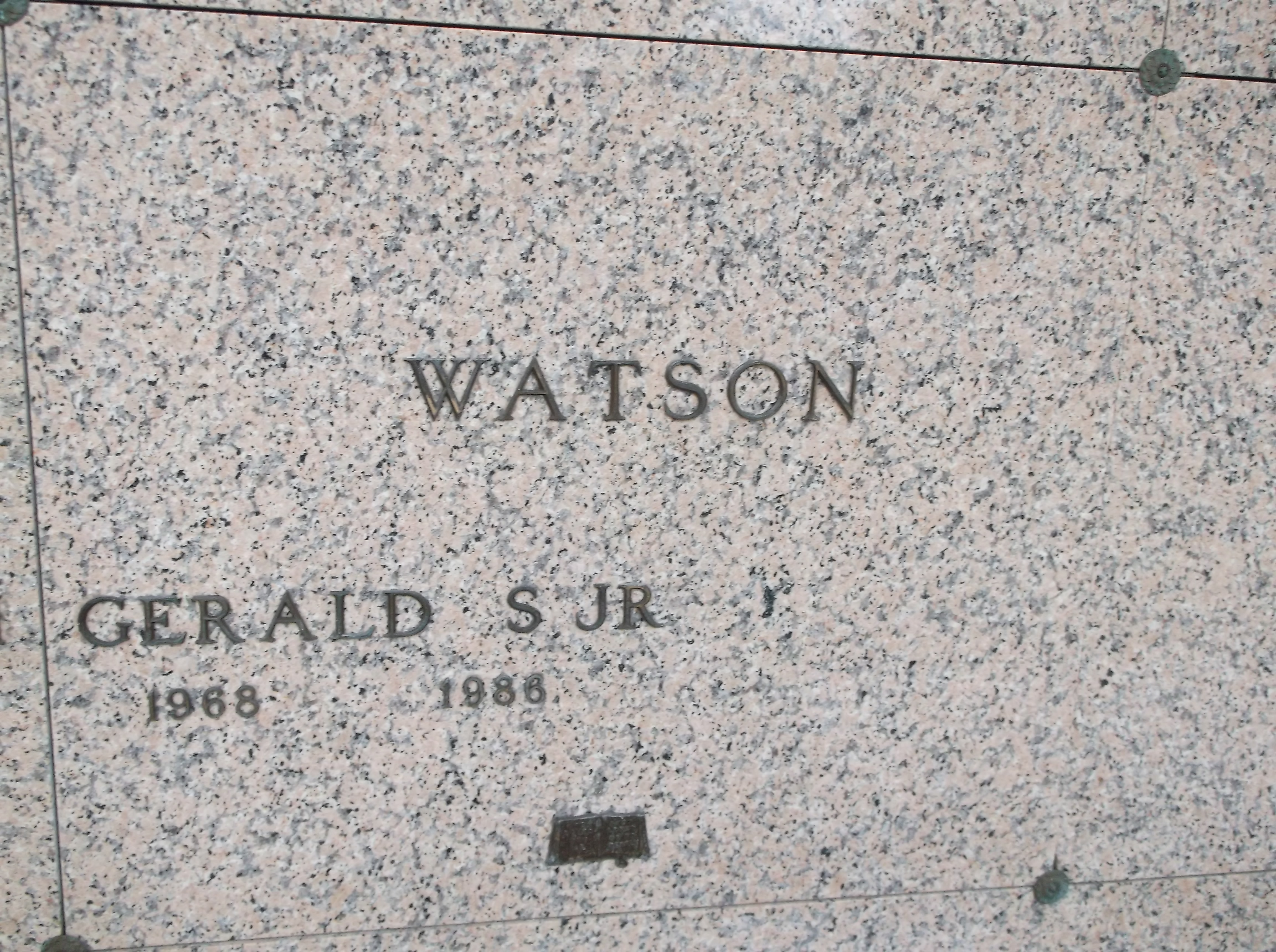 Gerald S Watson, Jr