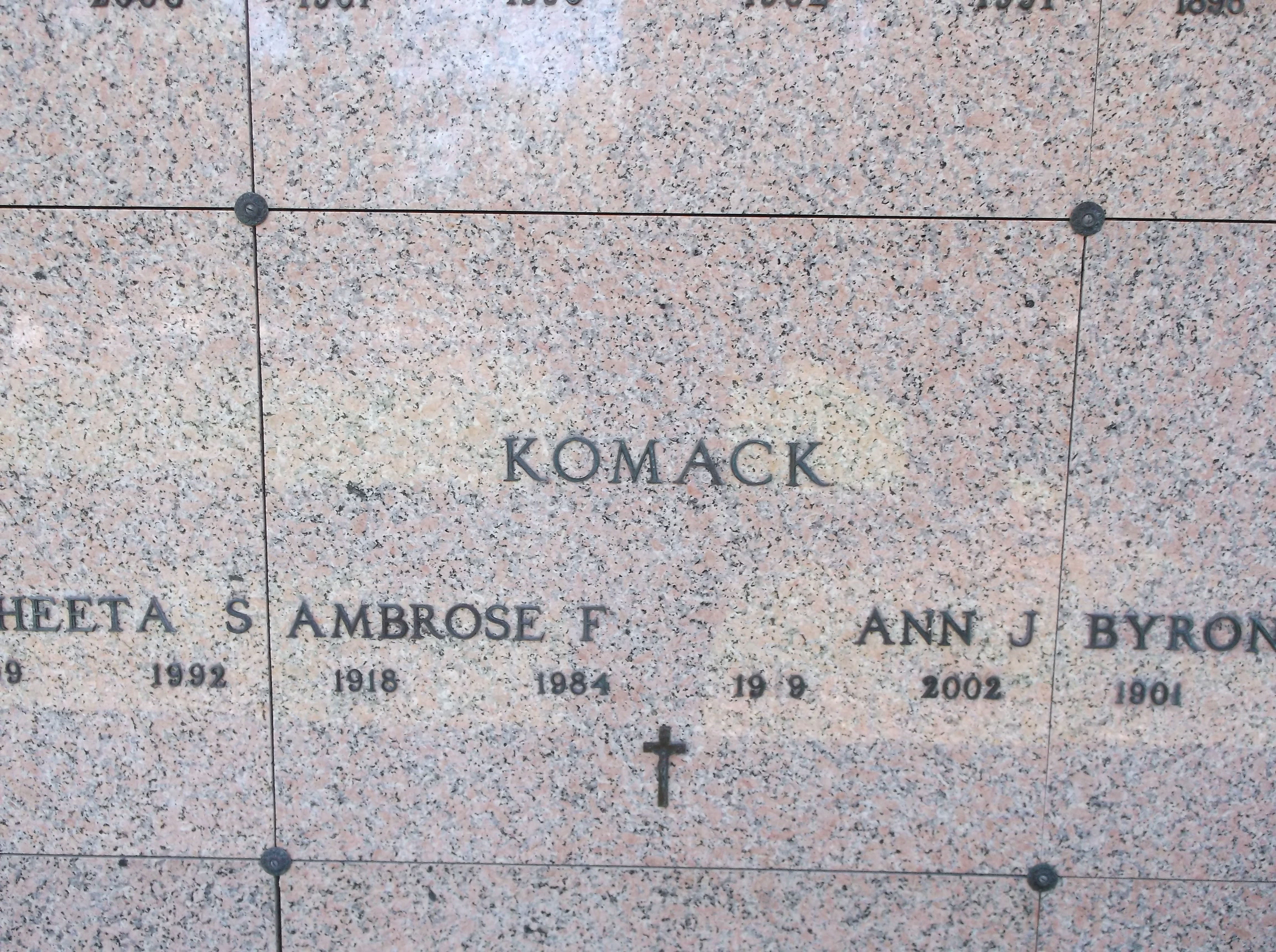 Ambrose F Komack
