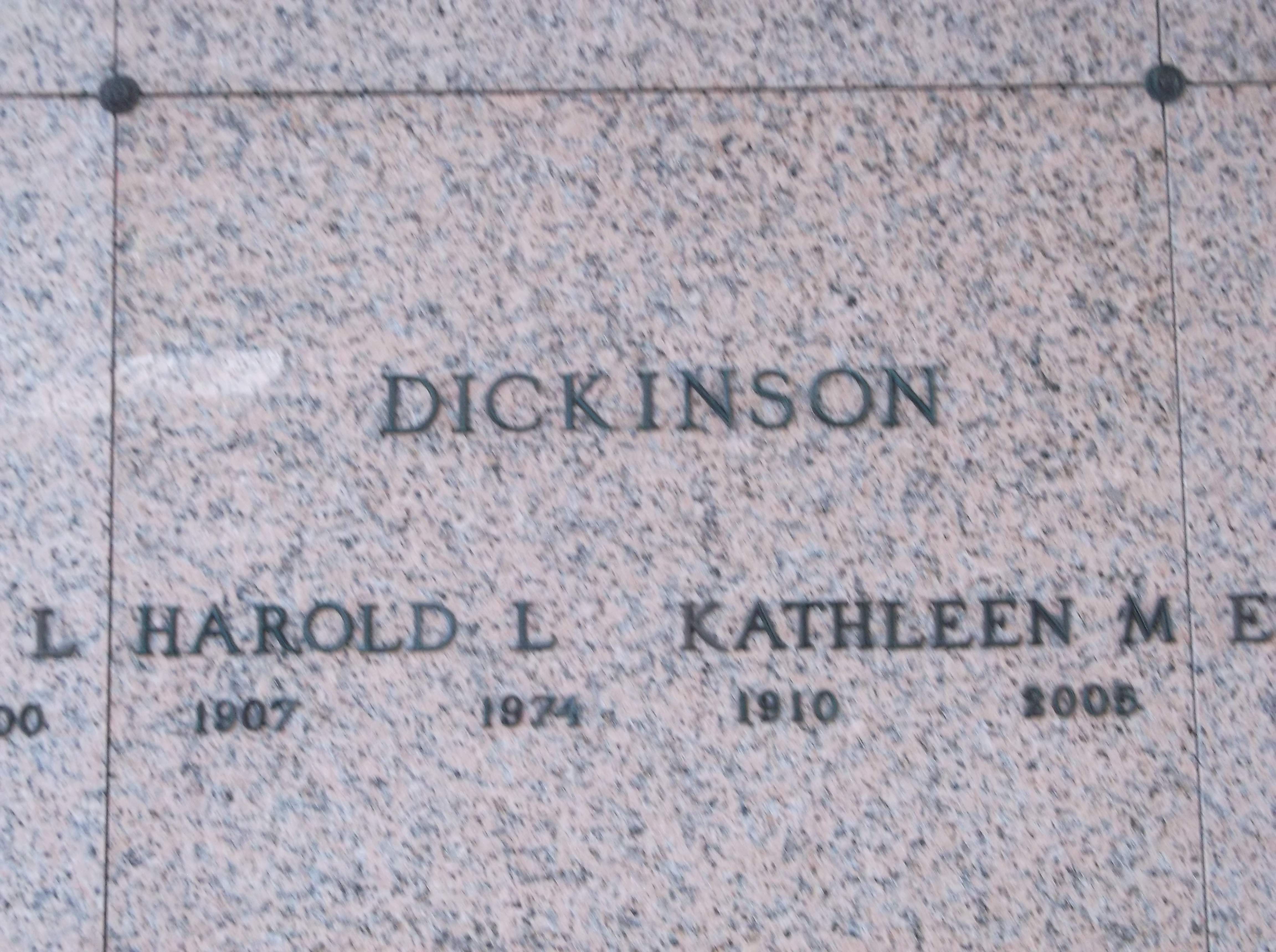 Harold L Dickinson