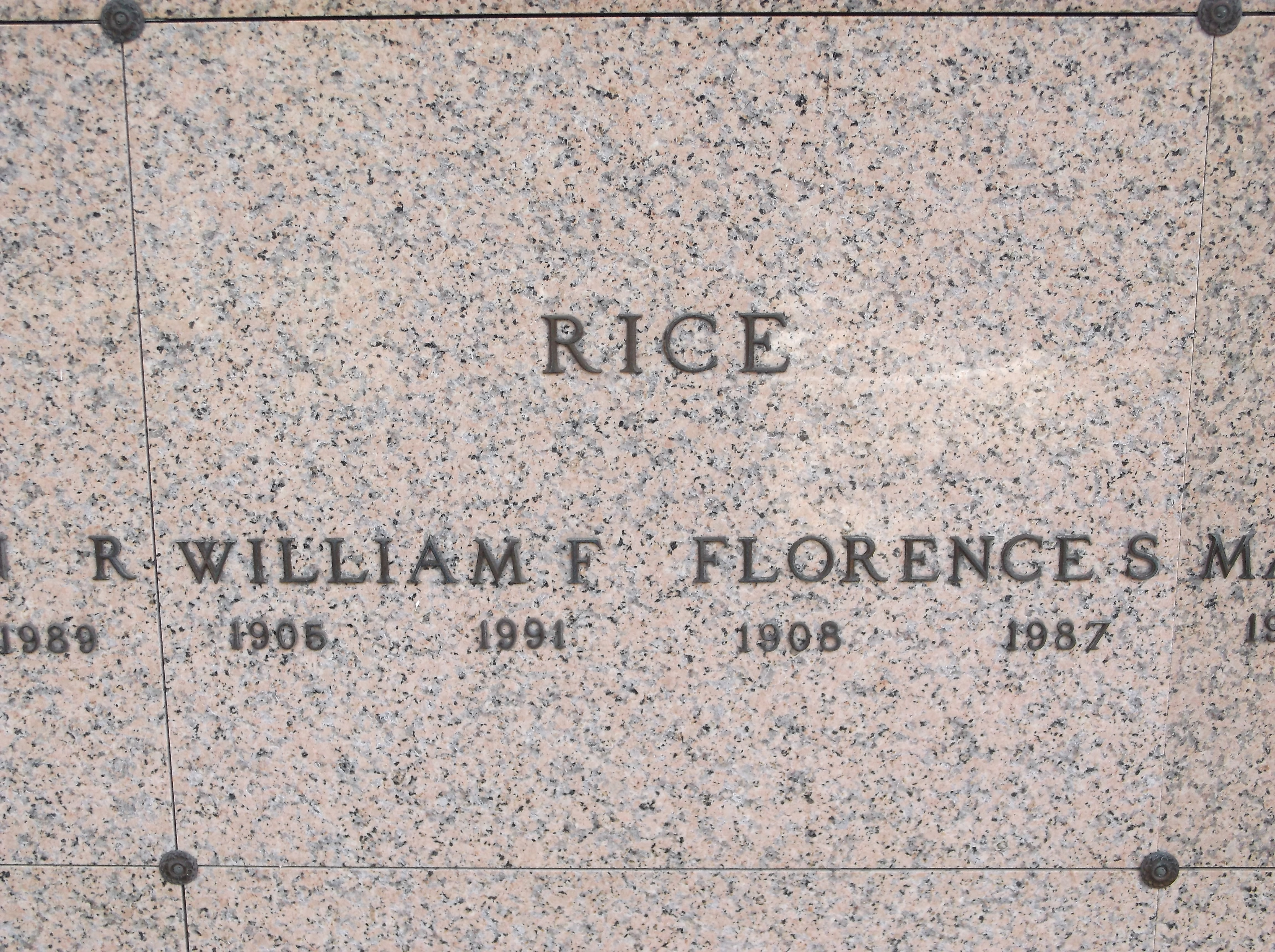 William F Rice