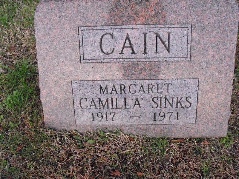 Margaret Camilla Sinks Cain