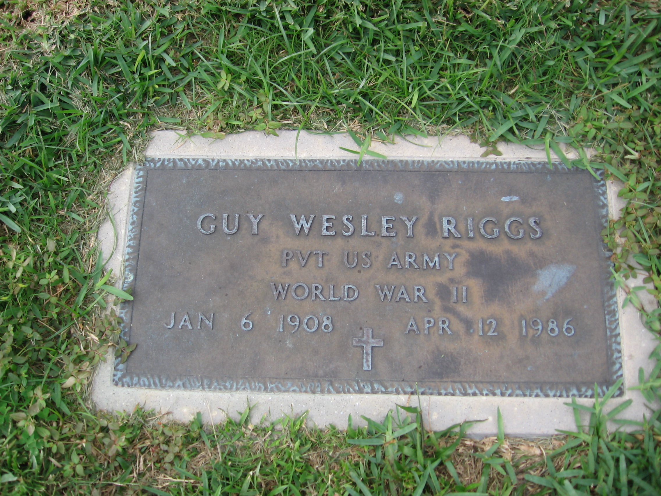 Pvt Guy Wesley Riggs