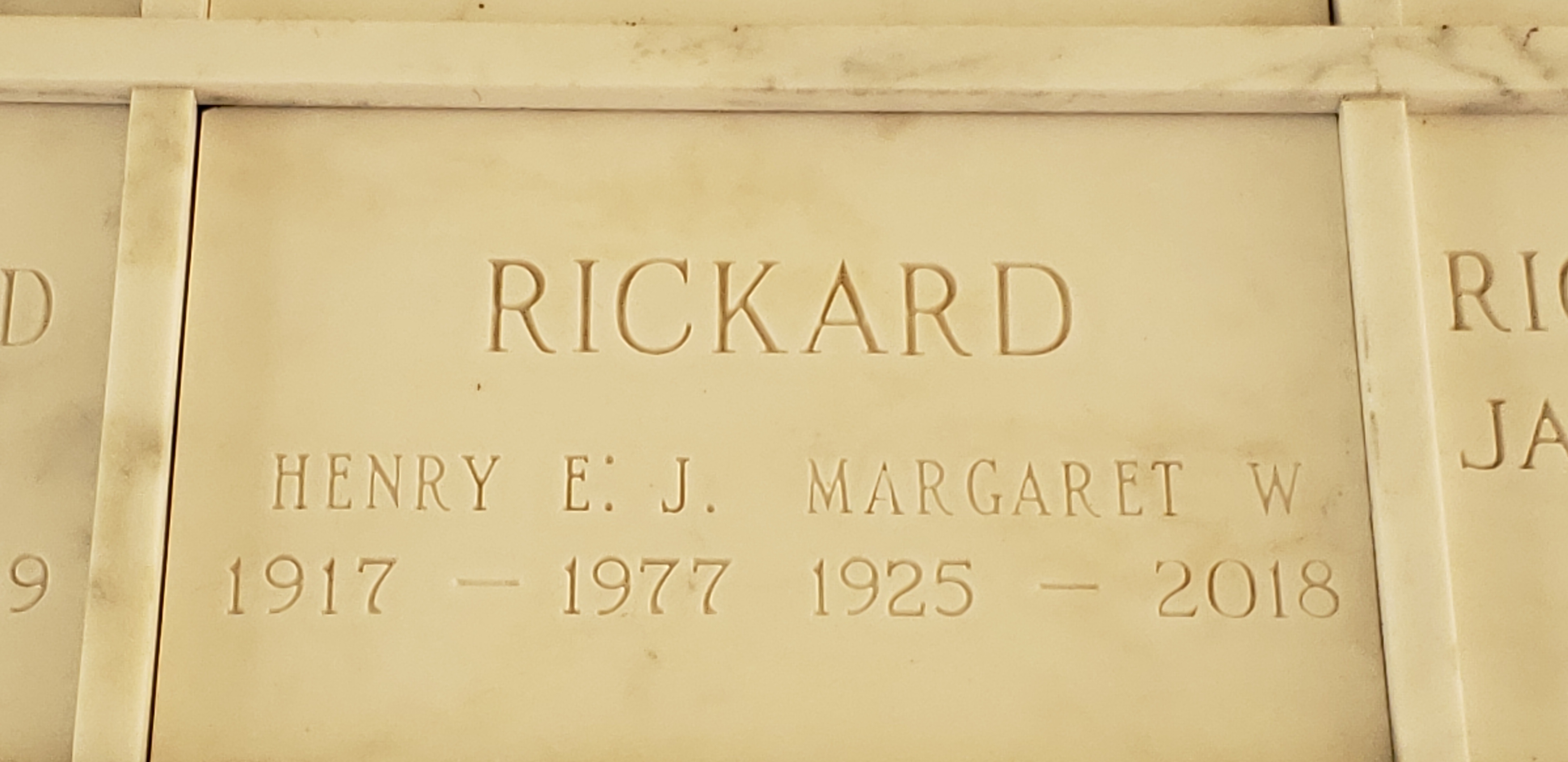 Margaret W Rickard
