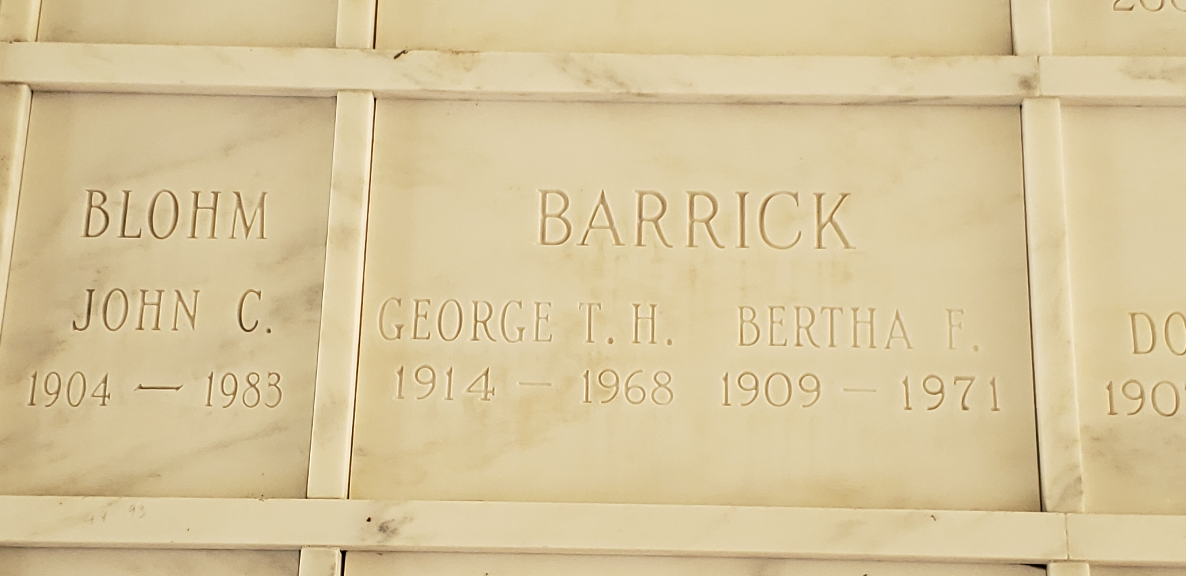 Bertha F Barrick