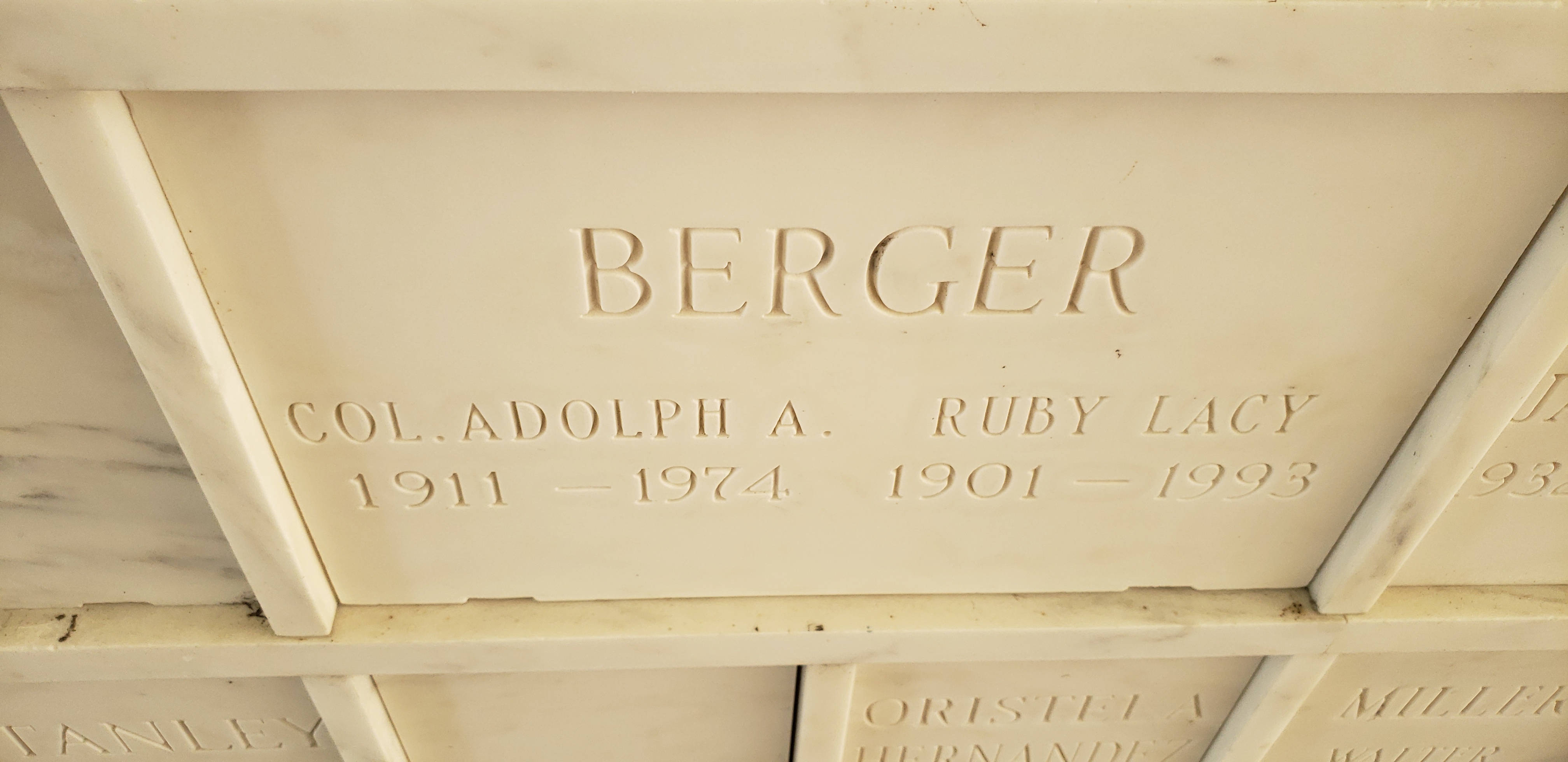Col Adolph A Berger
