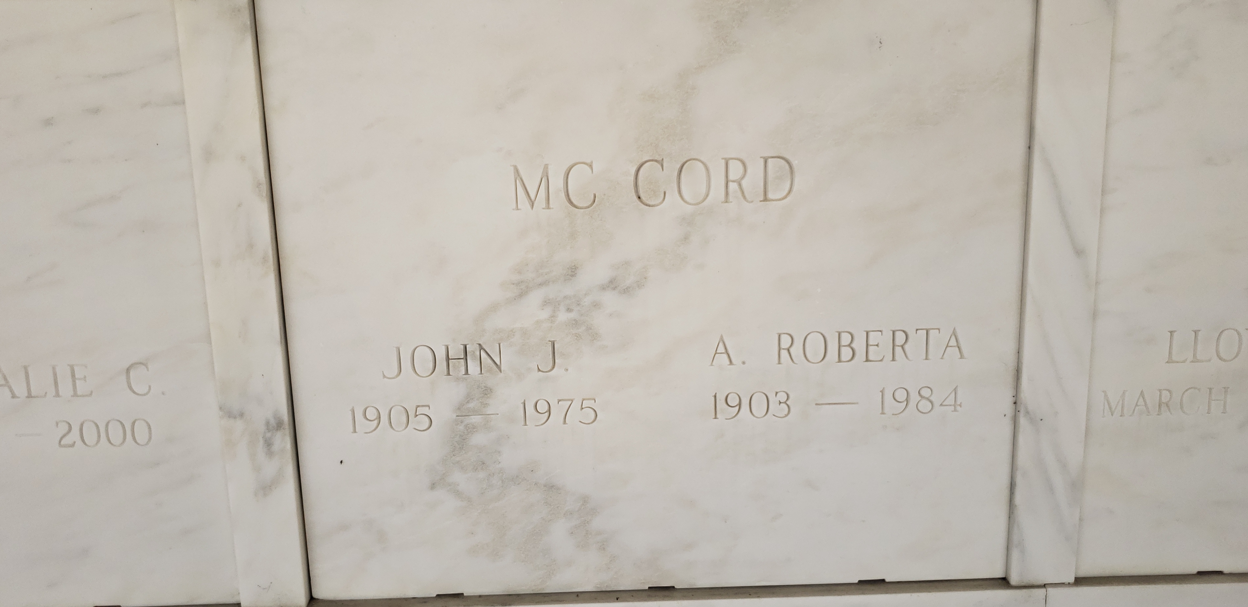 John J Mc Cord