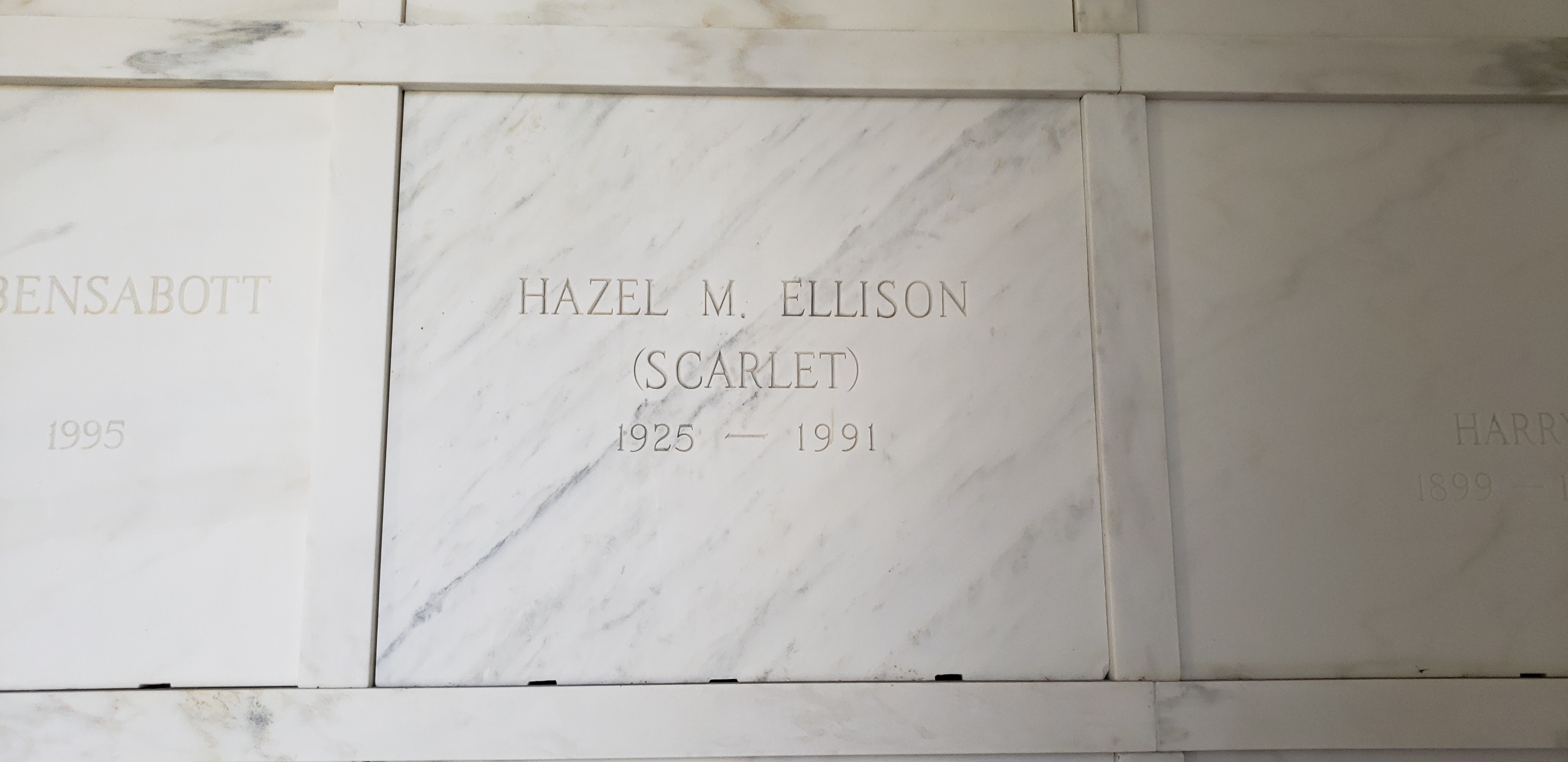 Hazel M "Scarlet" Ellison