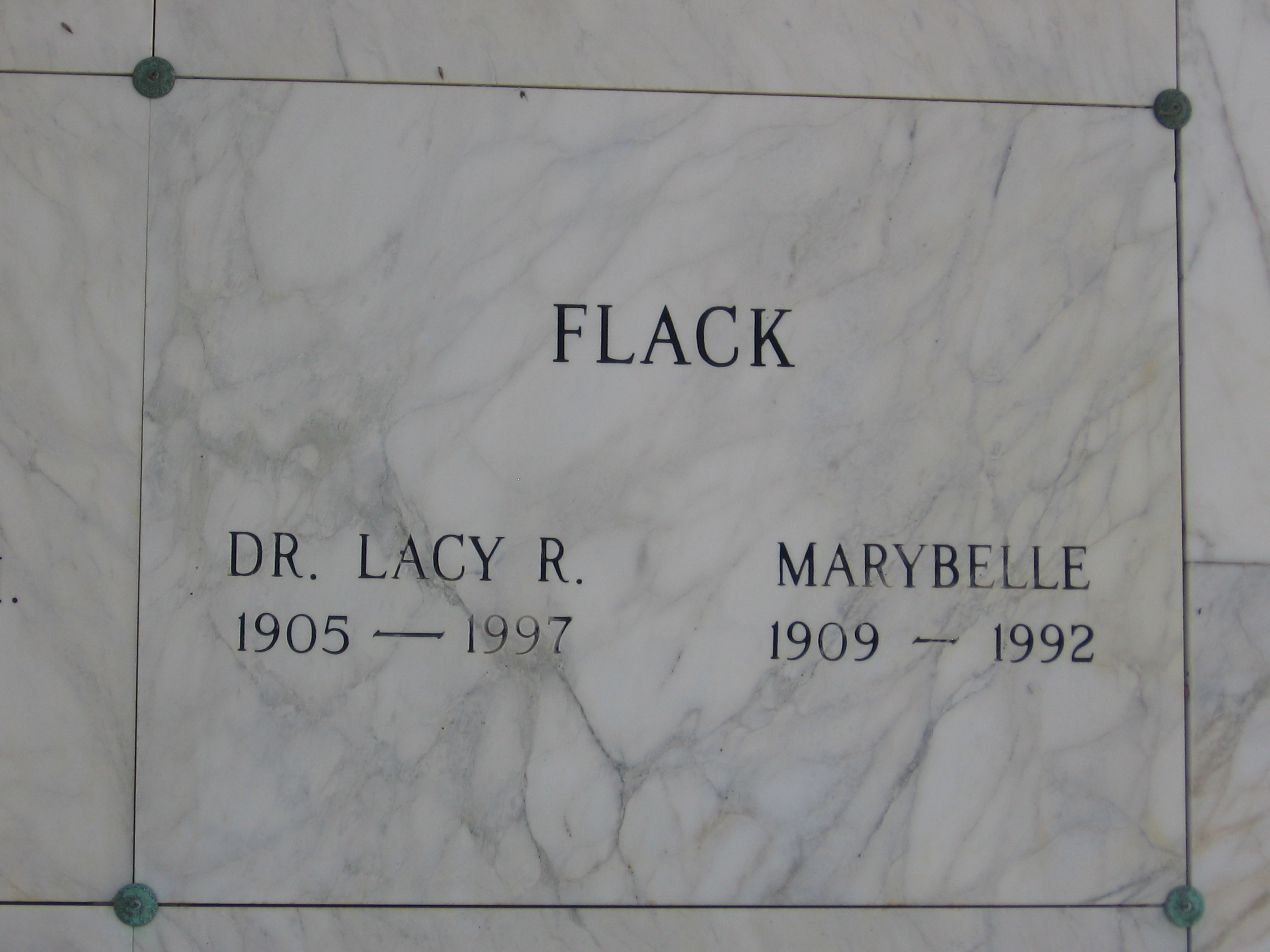 Dr Lacy R Flack