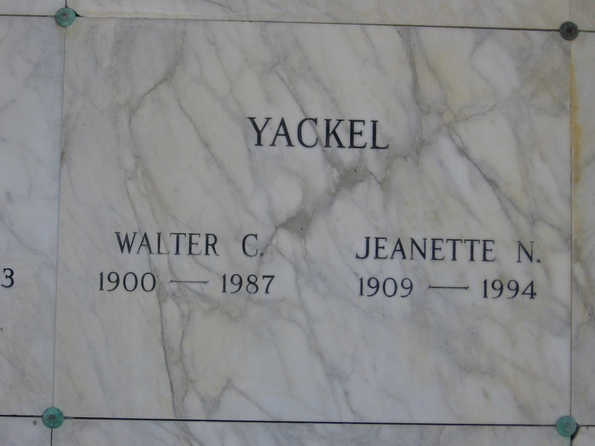 Walter C Yackel
