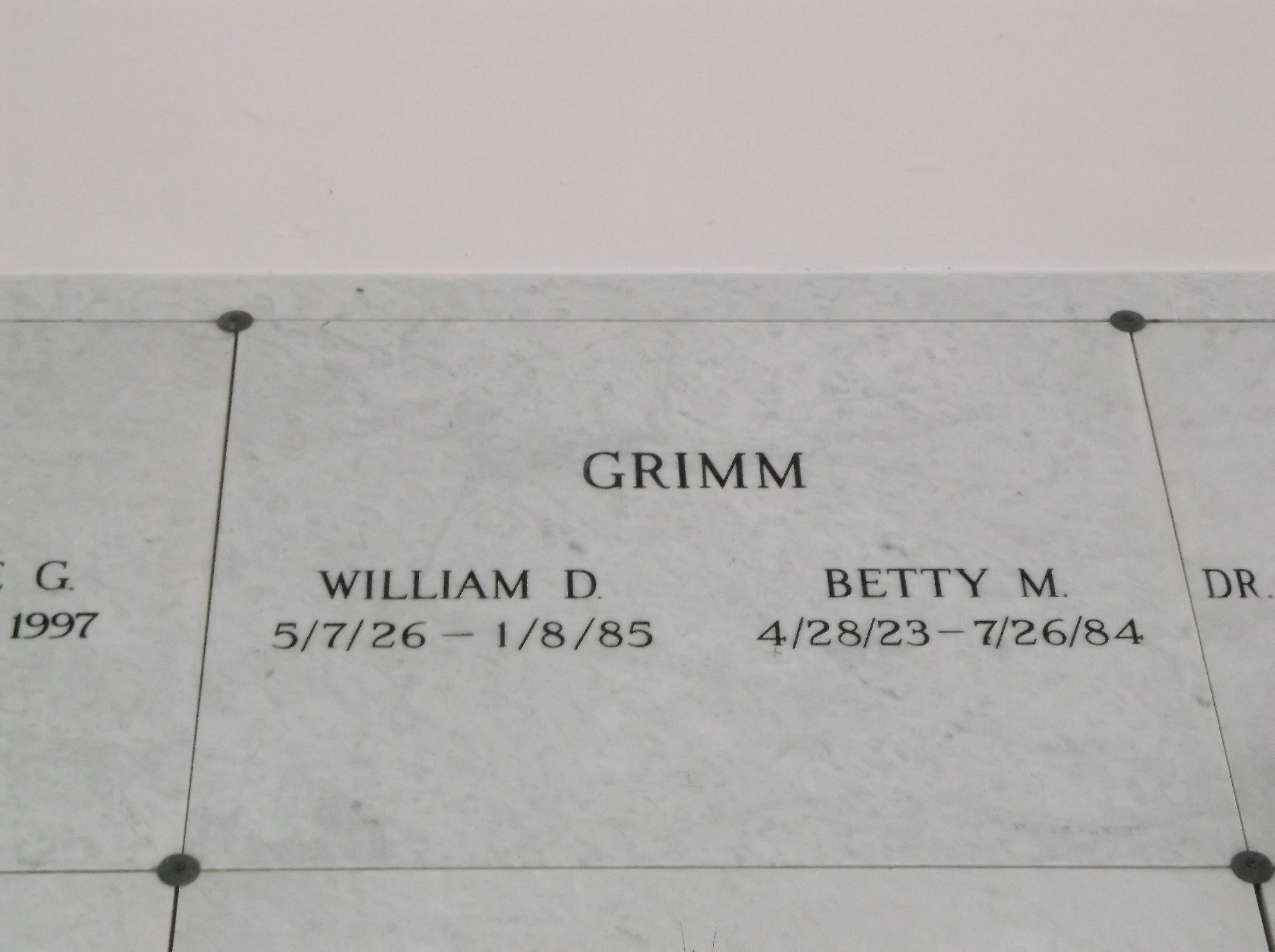 Betty M Grimm