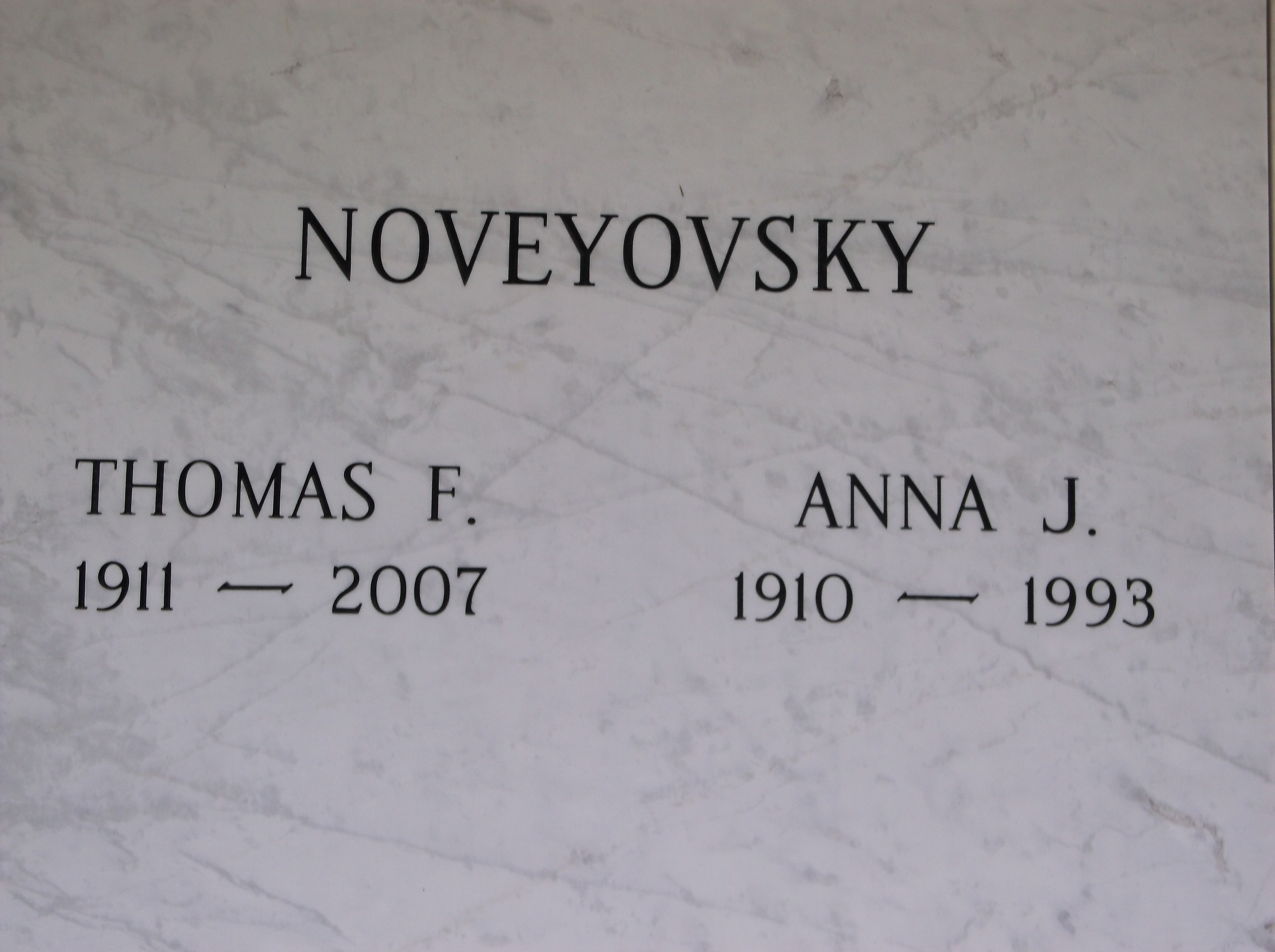 Thomas F Noveyovsky