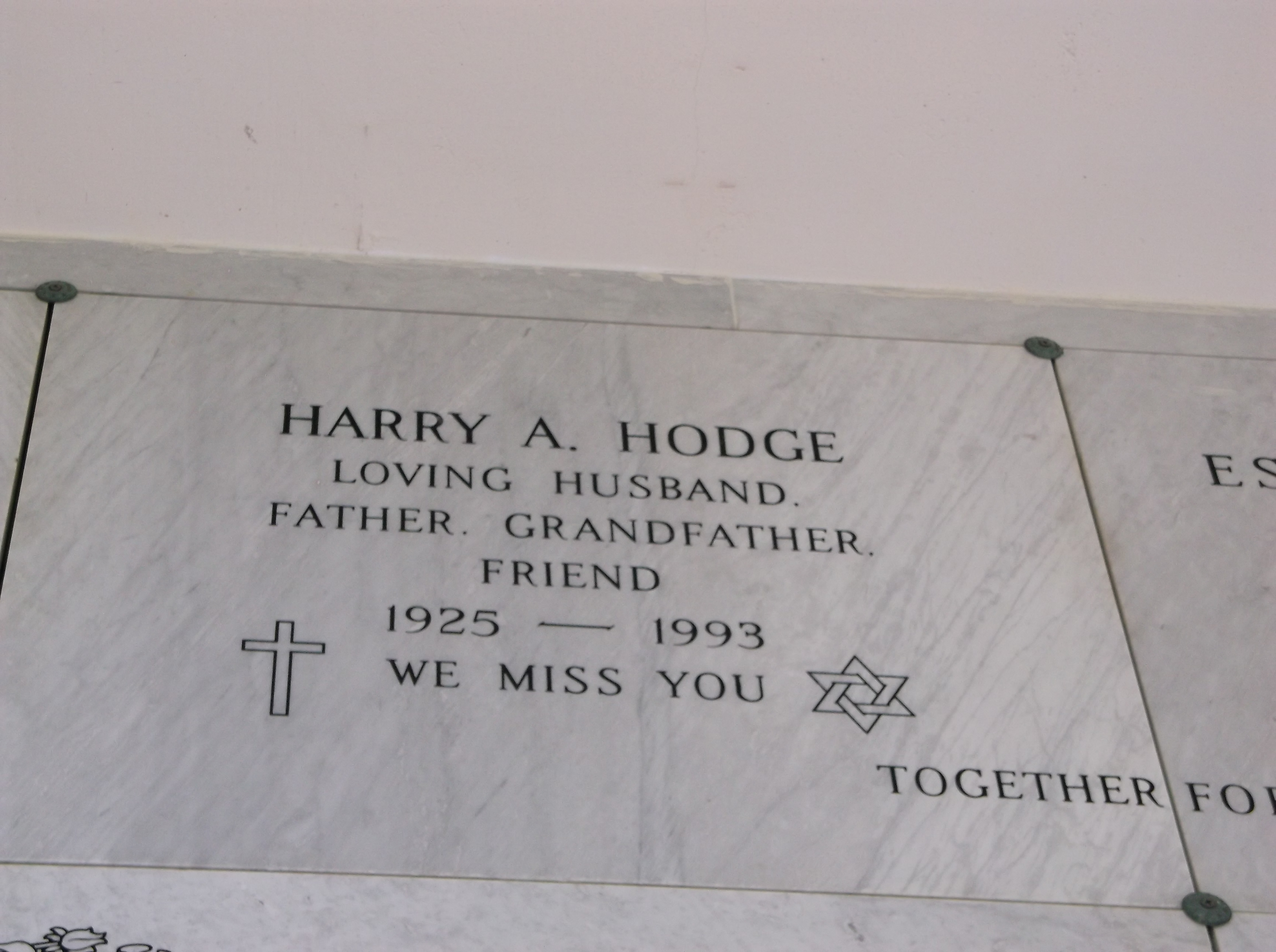 Harry A Hodge