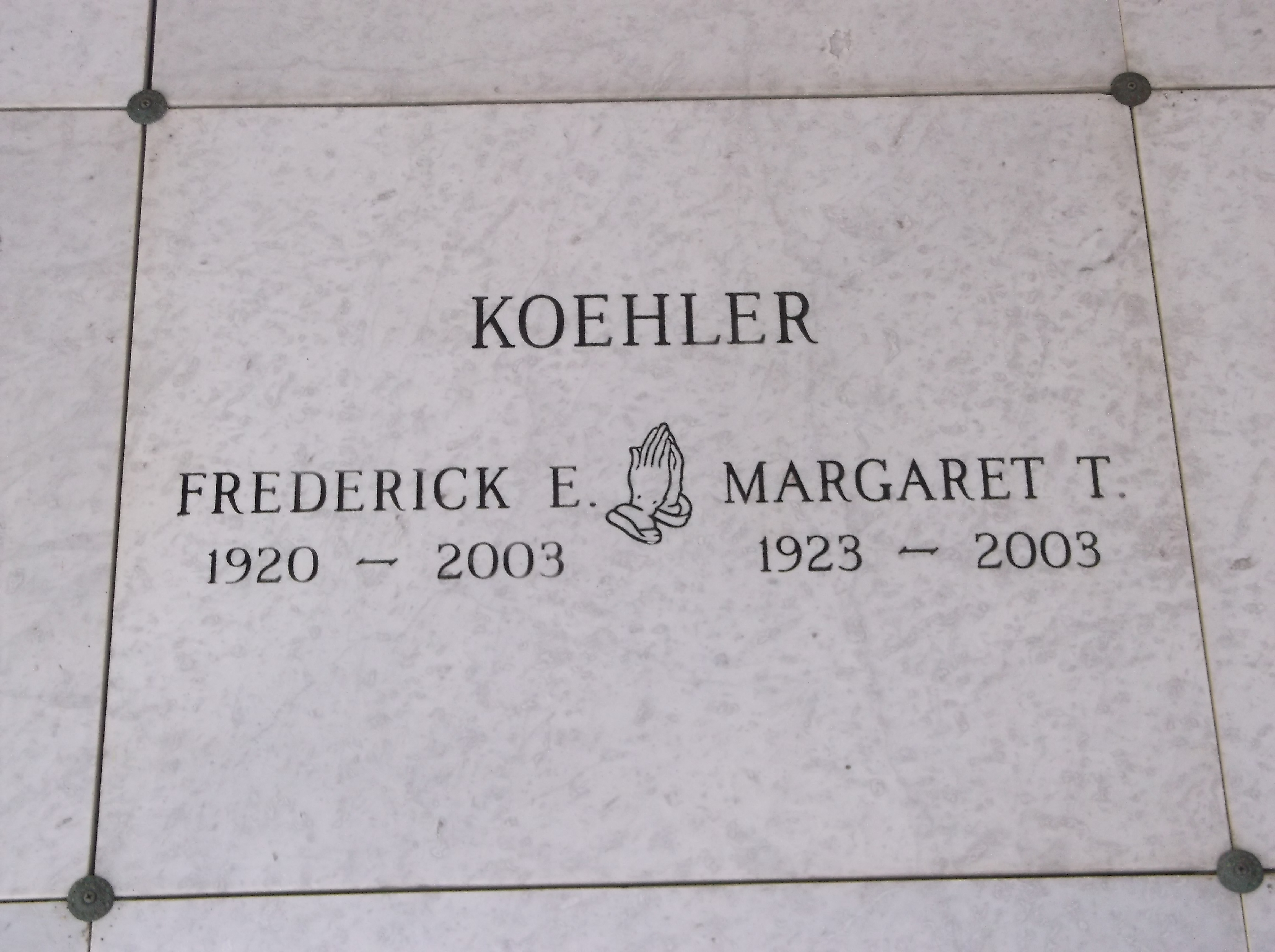 Frederick E Koehler