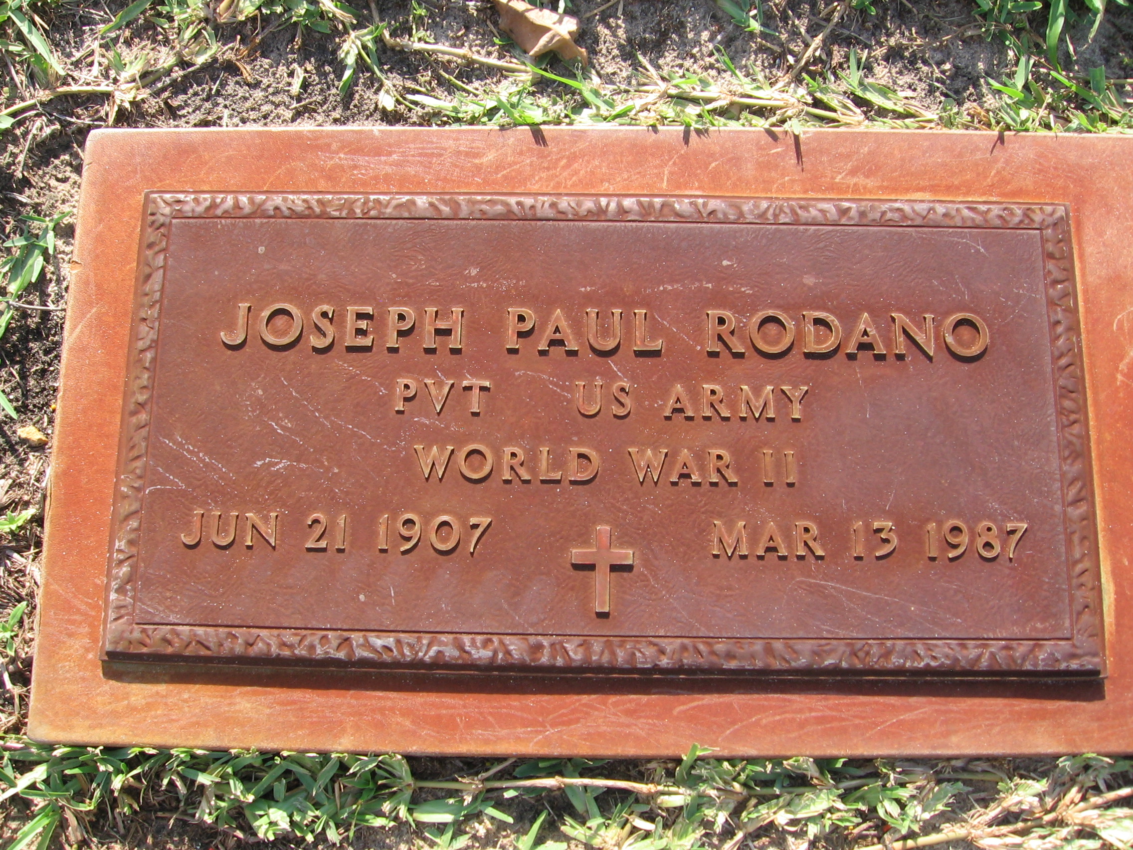 Pvt Joseph Paul Rodano