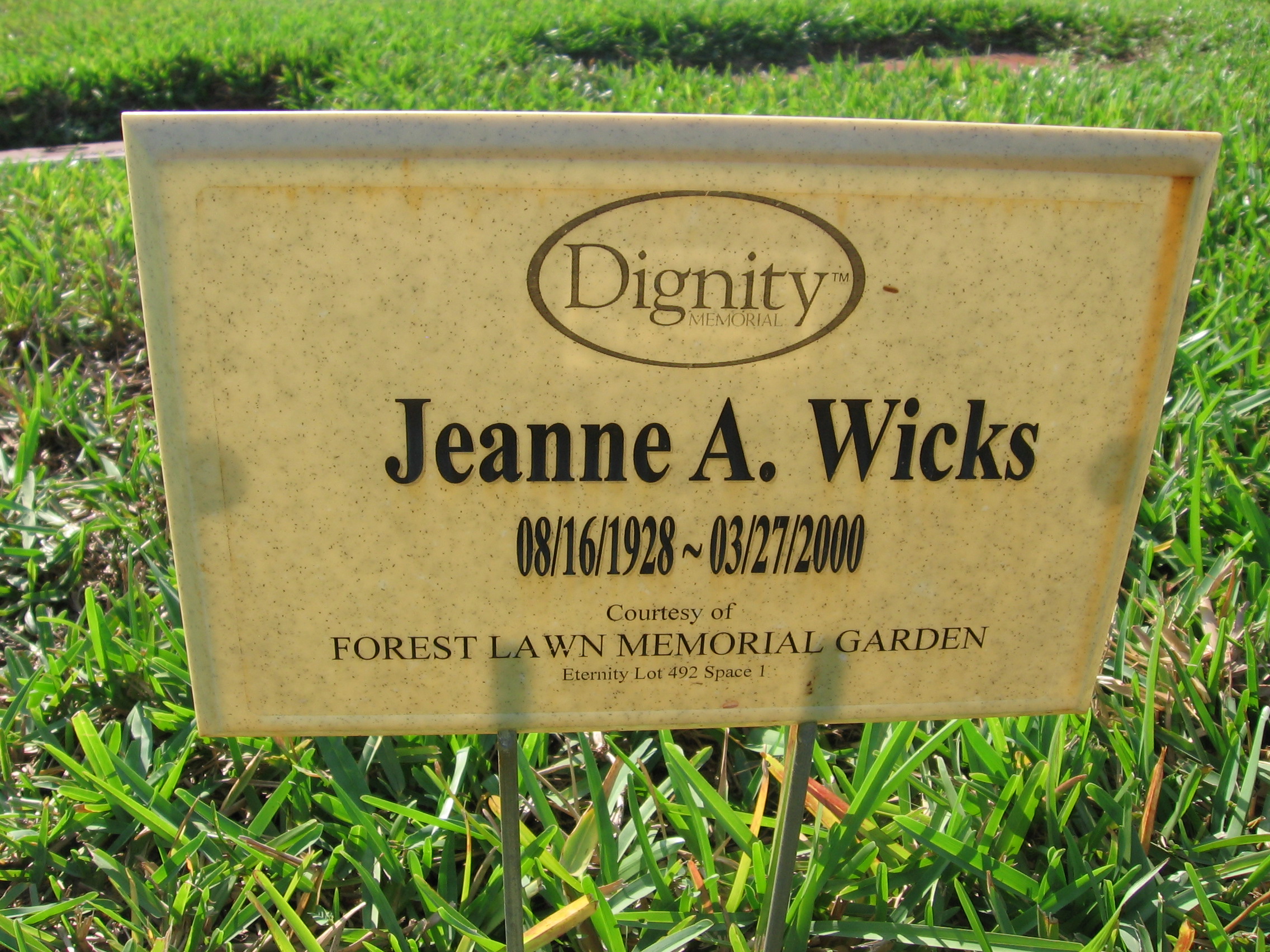 Jeanne A Wicks