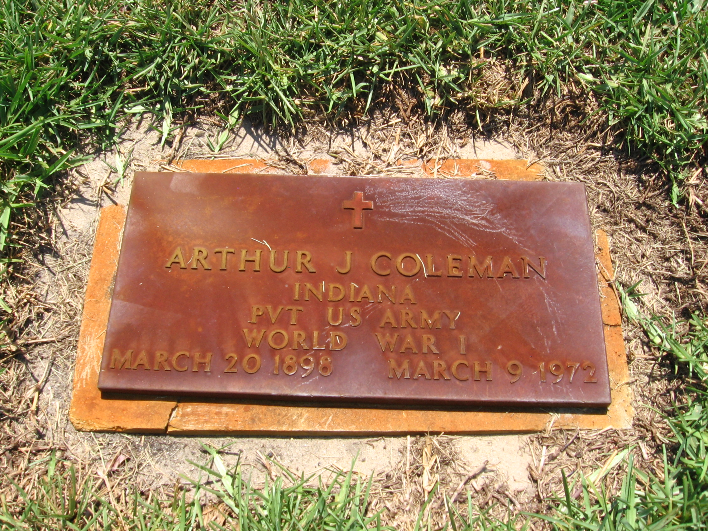 Pvt Arthur J Coleman
