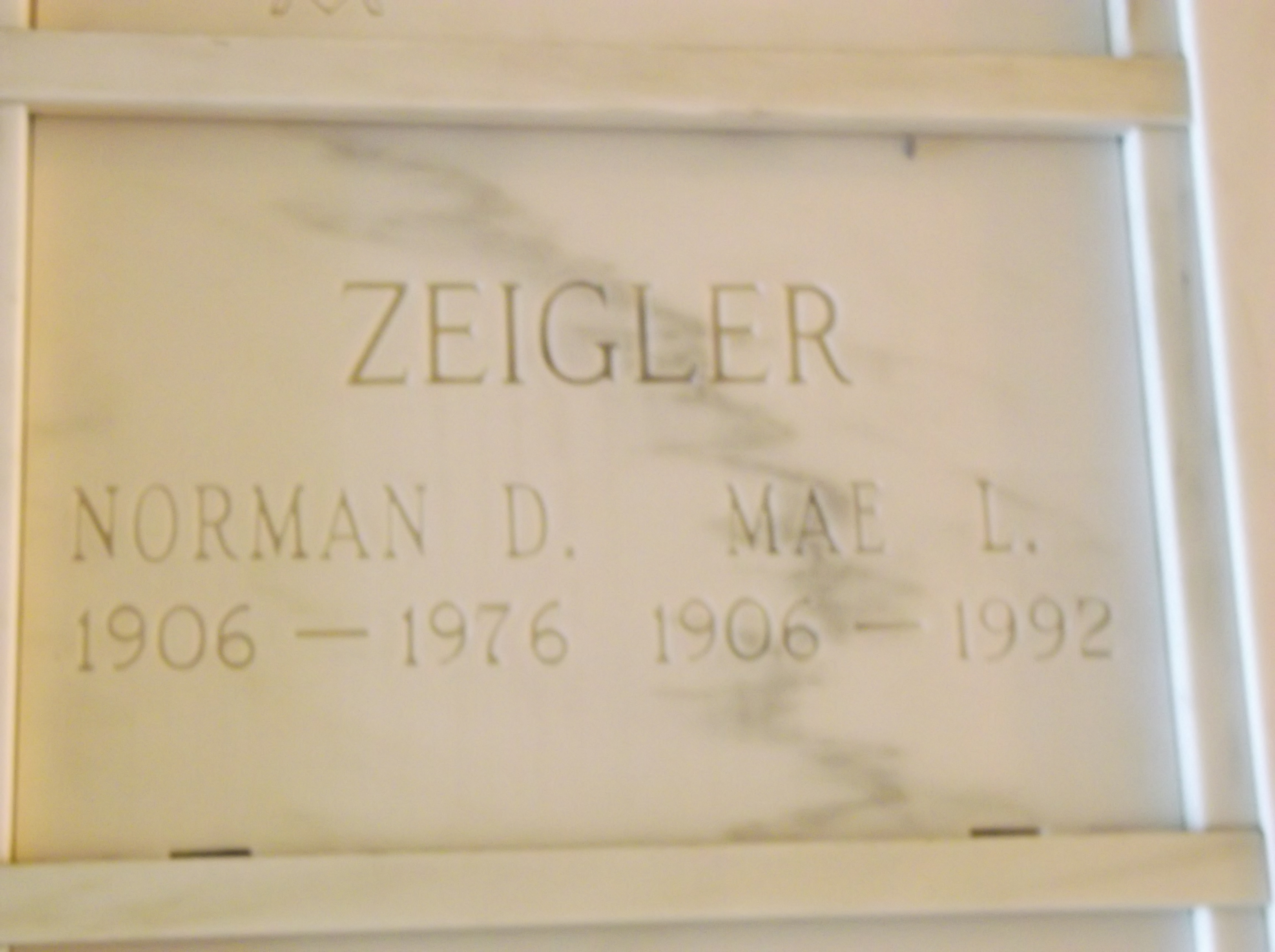 Norman D Zeigler