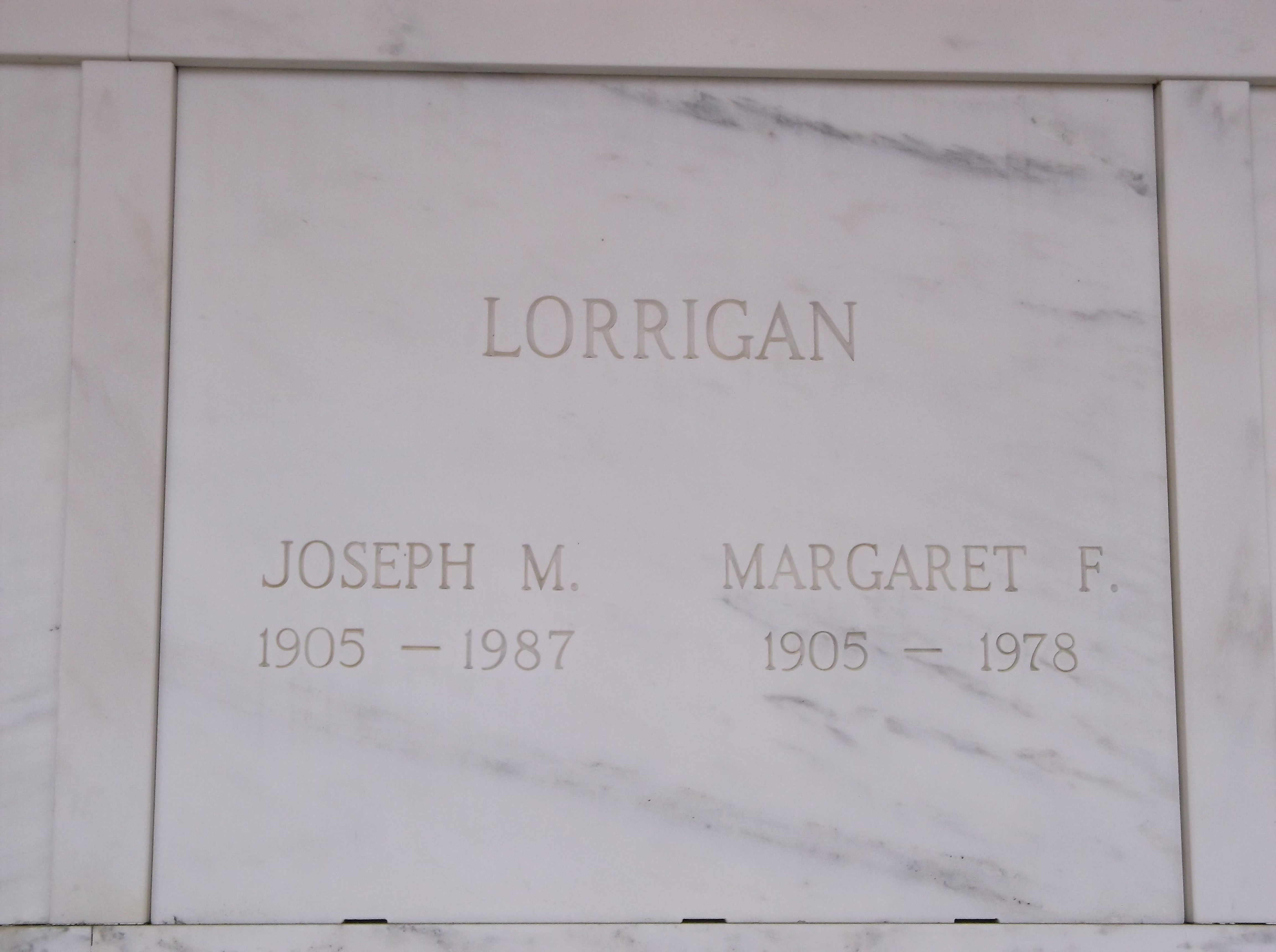 Joseph M Lorrigan