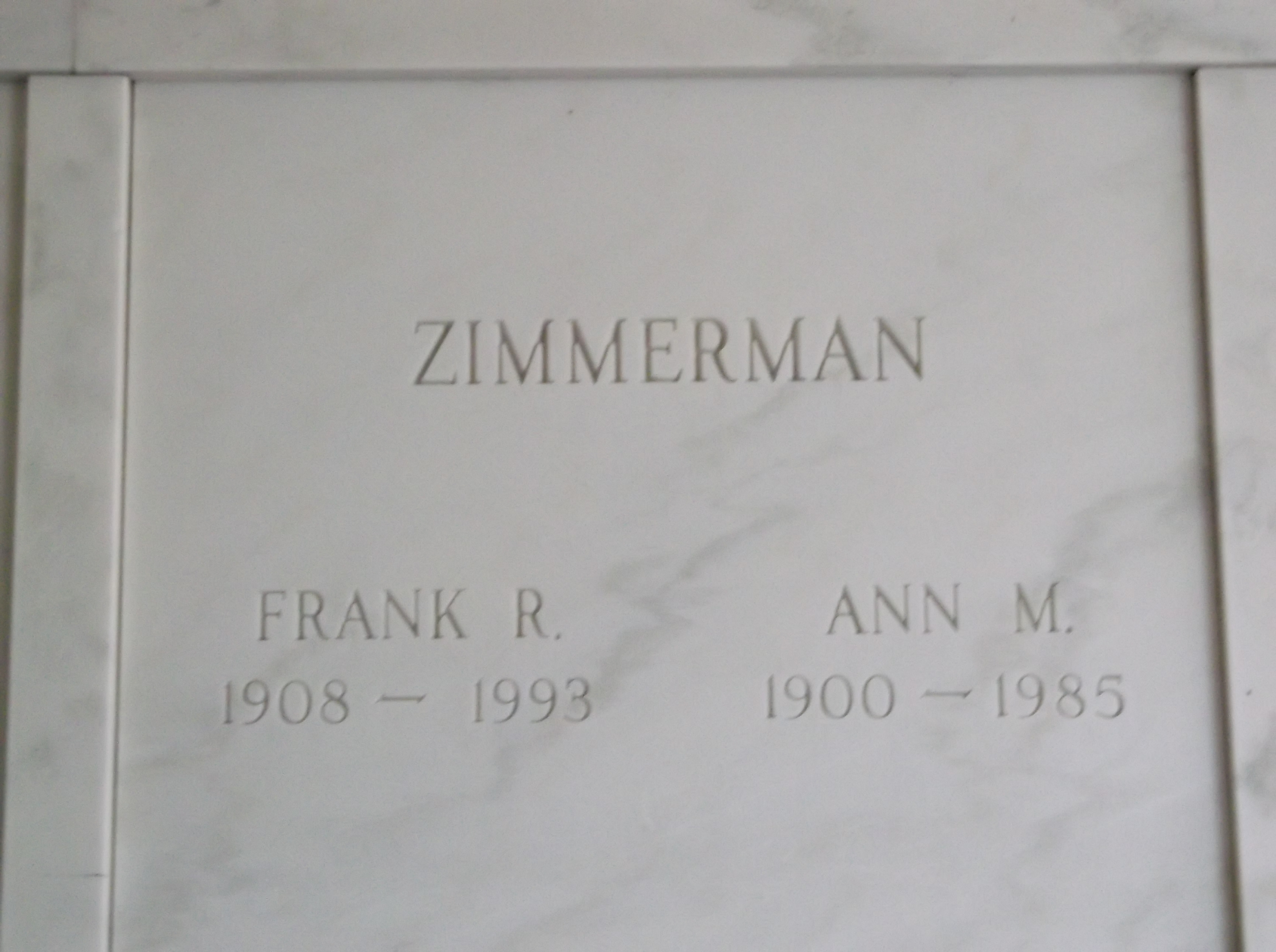 Ann M Zimmerman