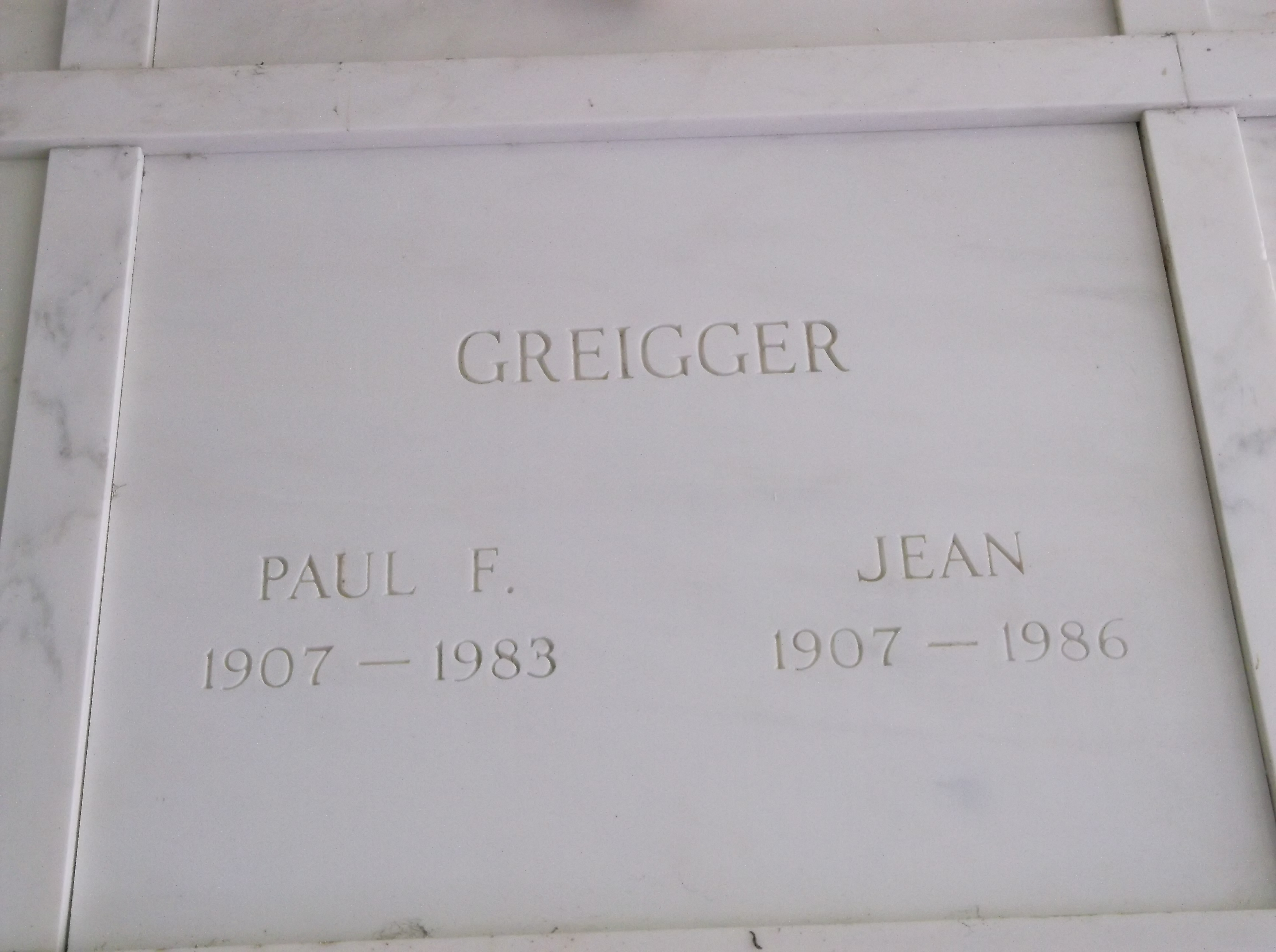 Paul F Greigger