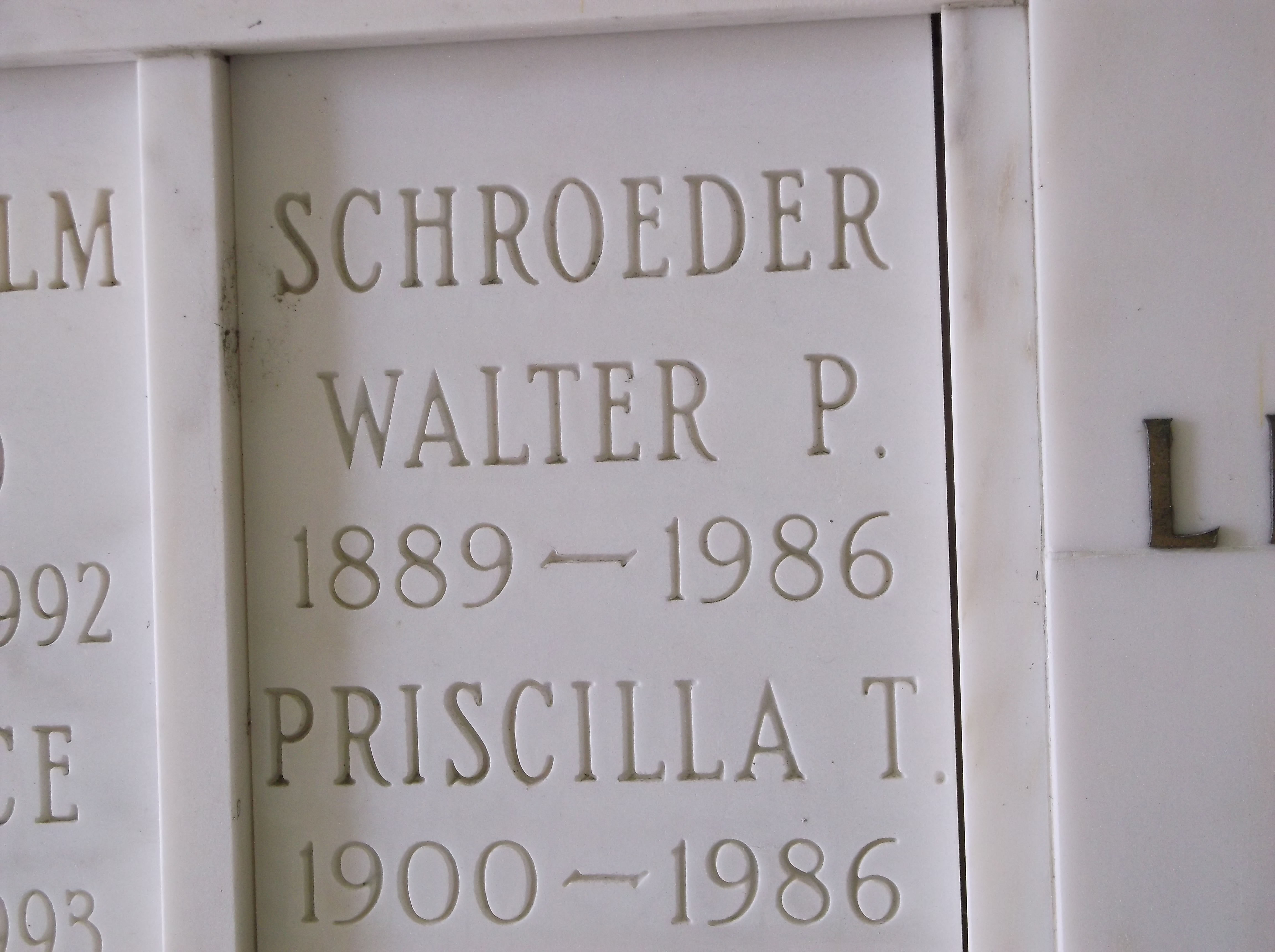 Priscilla T Schroeder