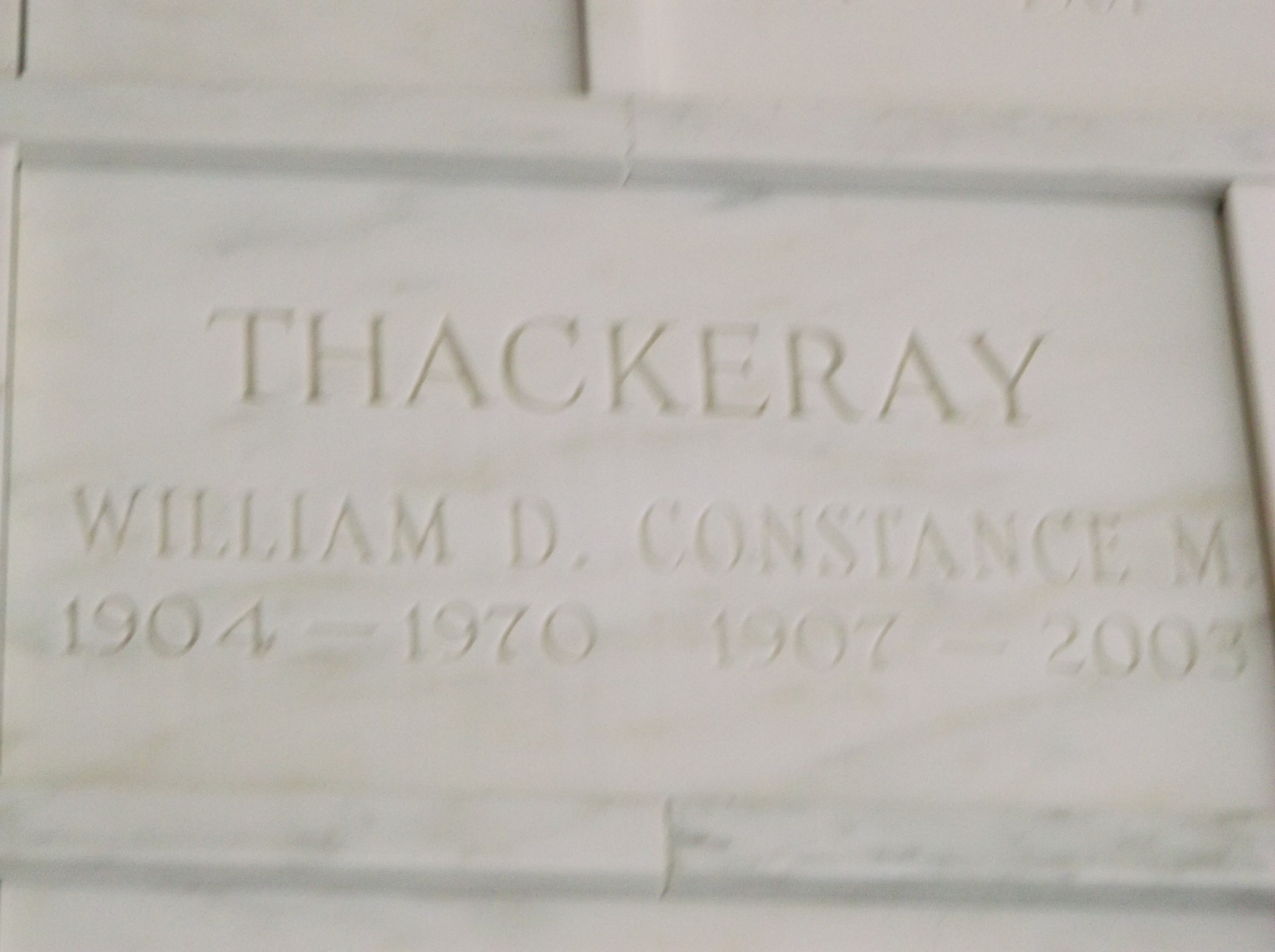 William D Thackeray