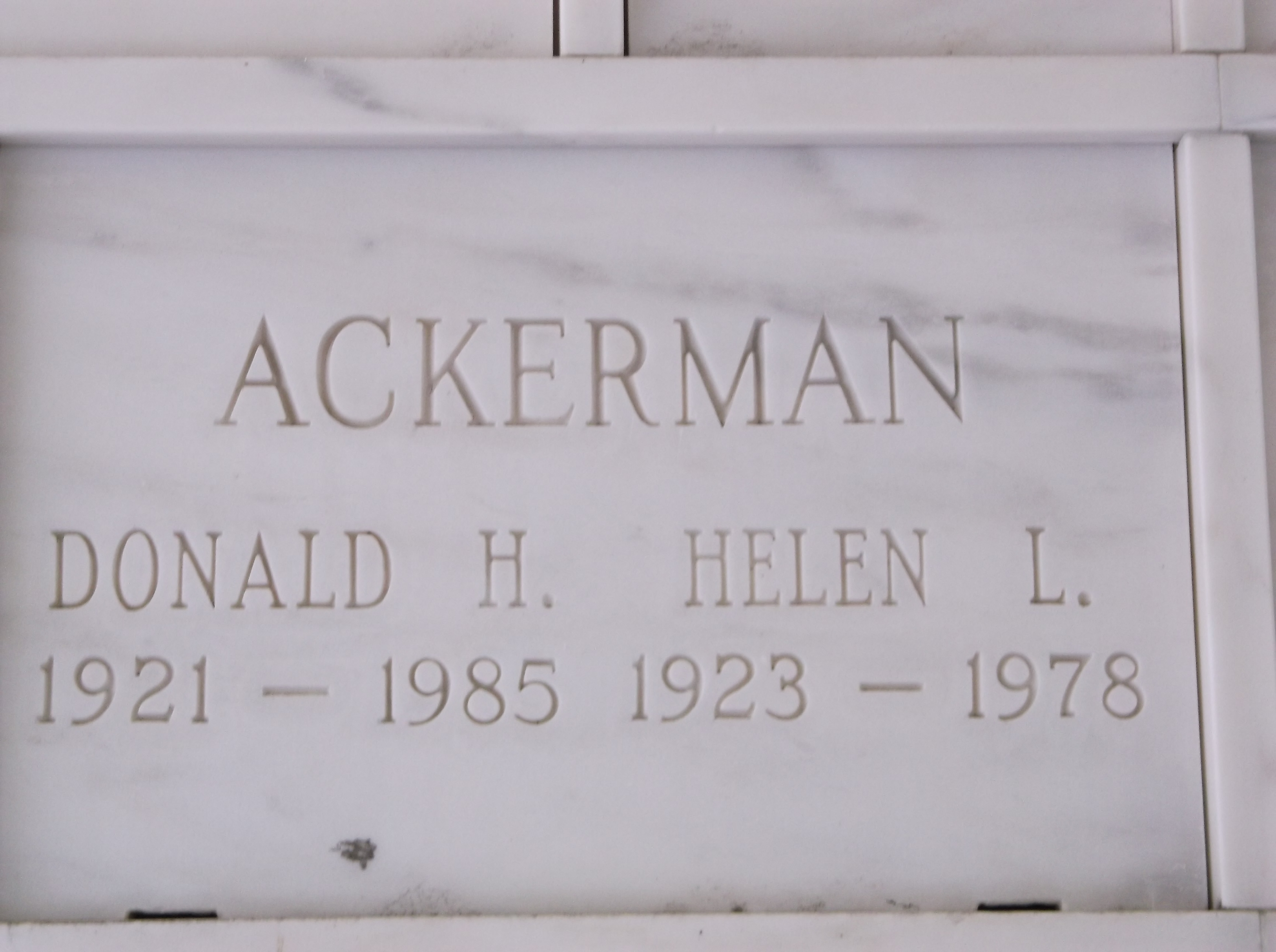 Donald H Ackerman