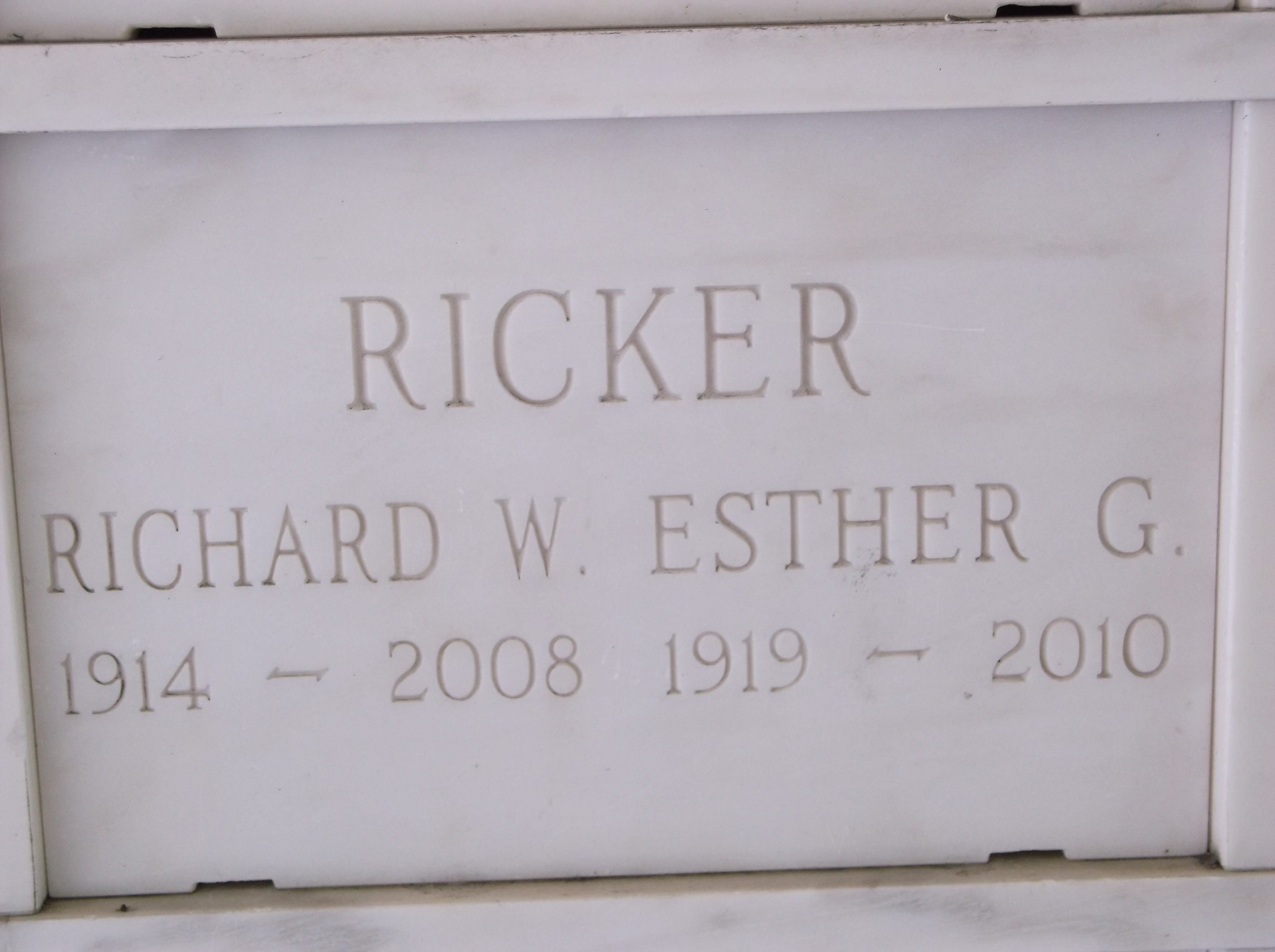 Richard W Ricker