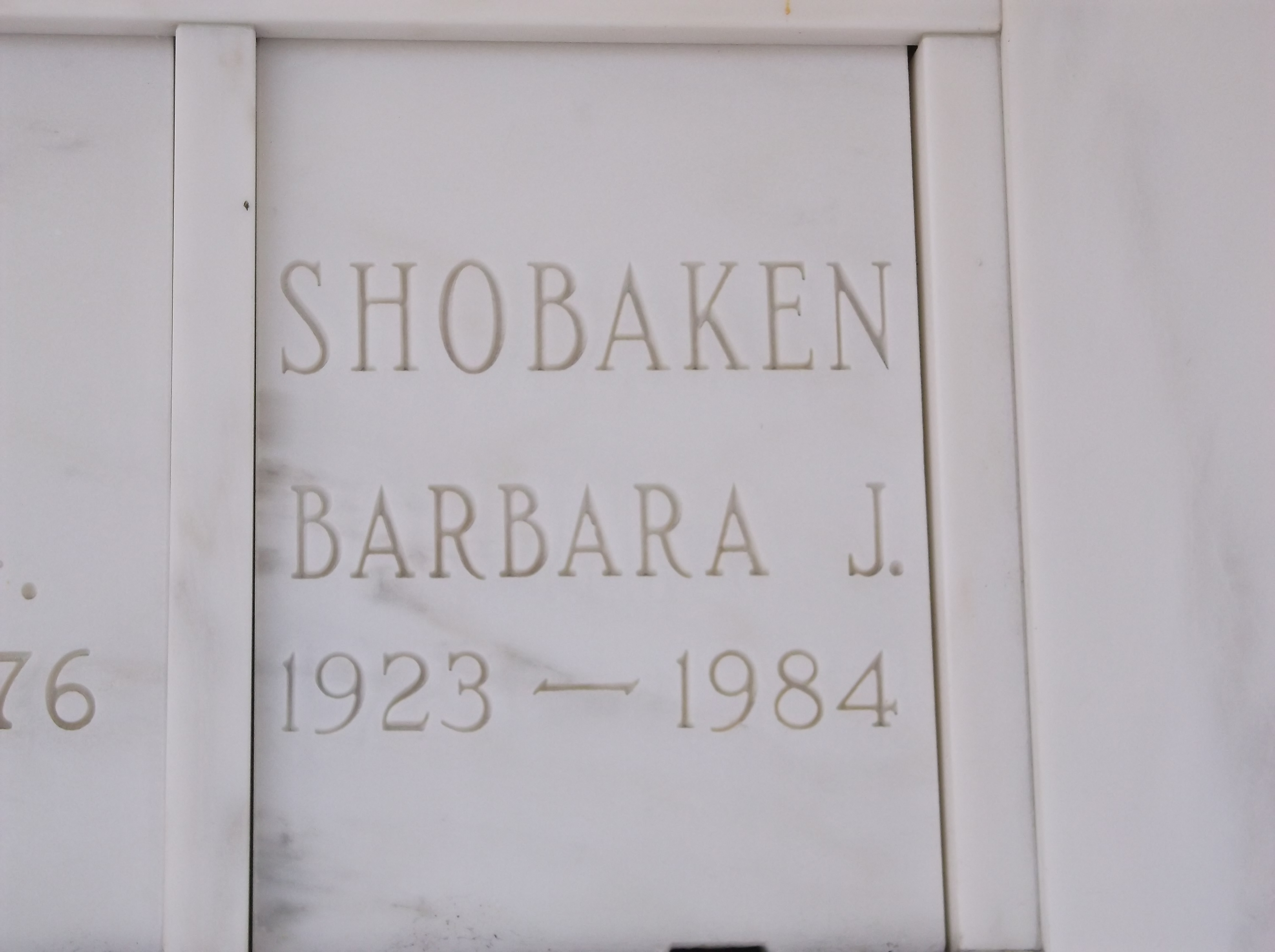 Barbara J Shobaken
