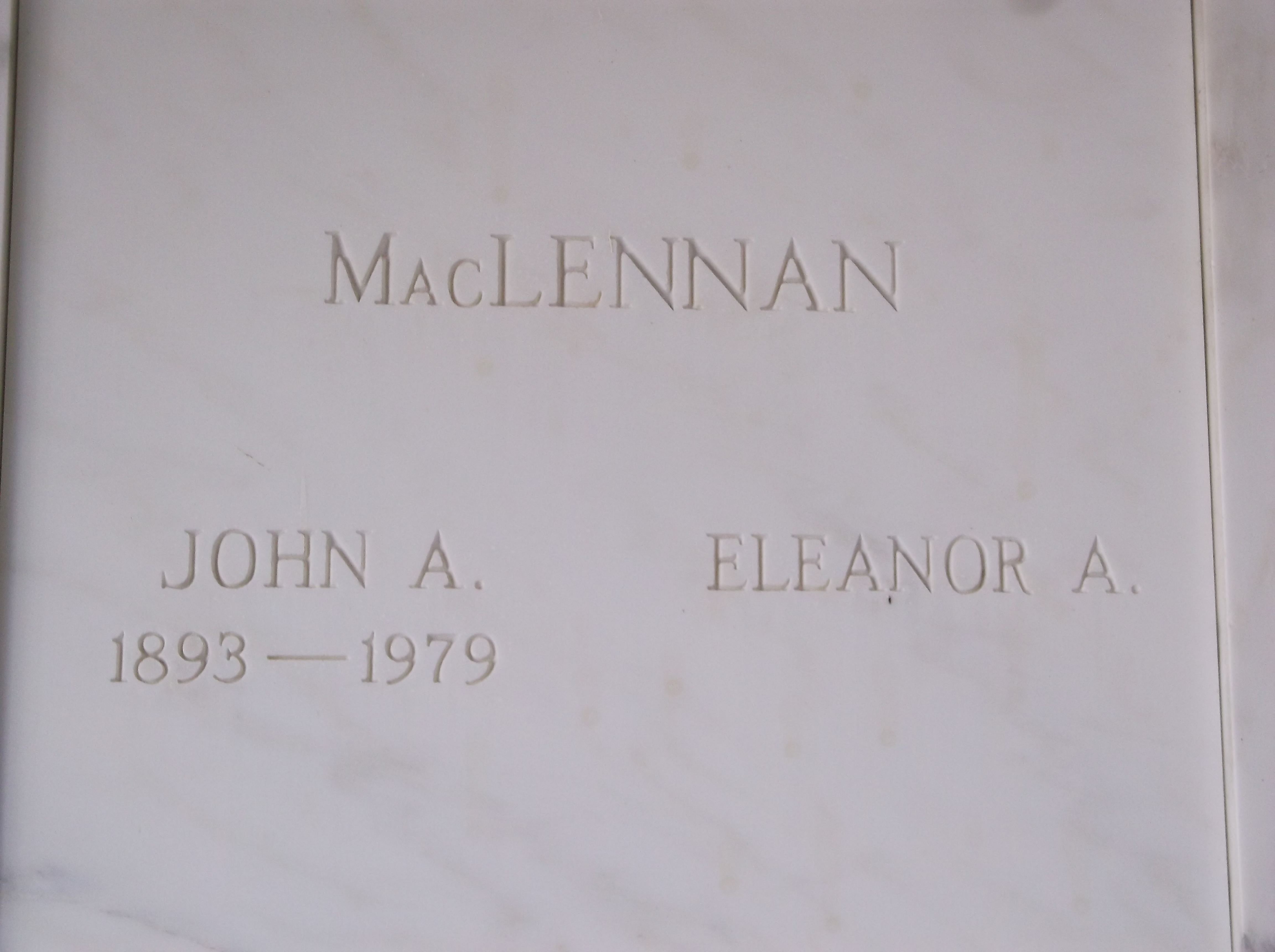 John A MacLennan