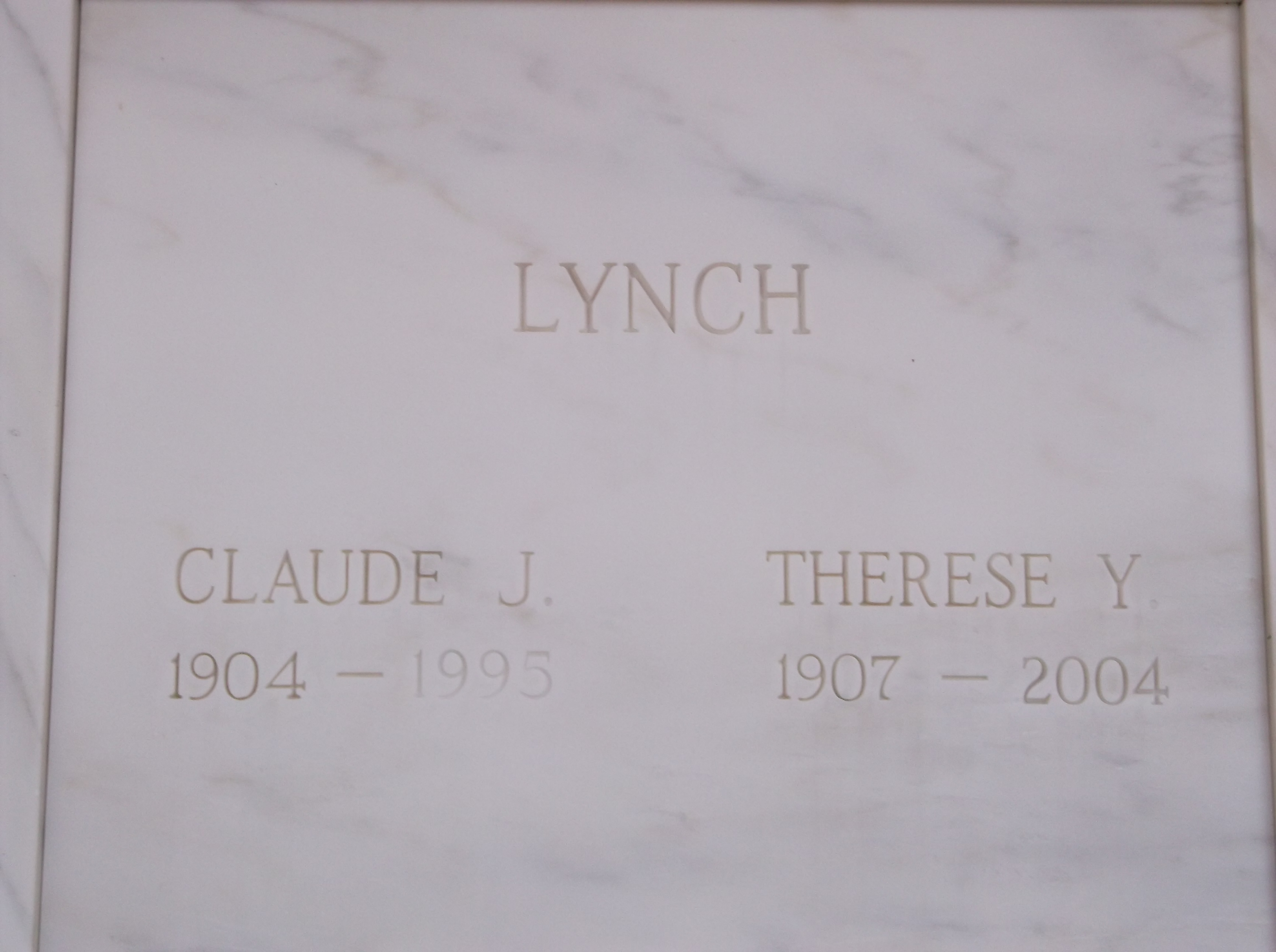 Claude J Lynch