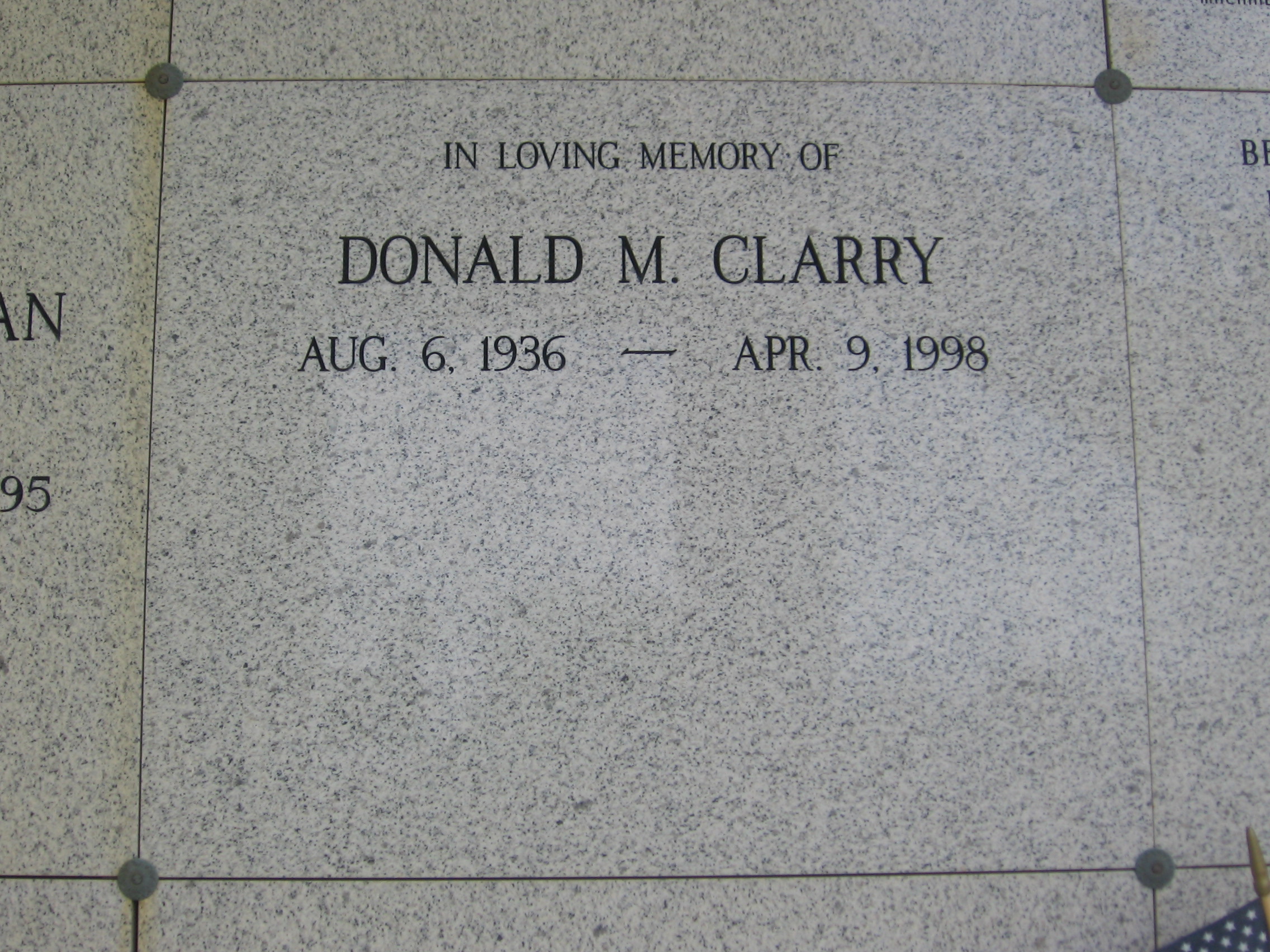 Donald M Clarry