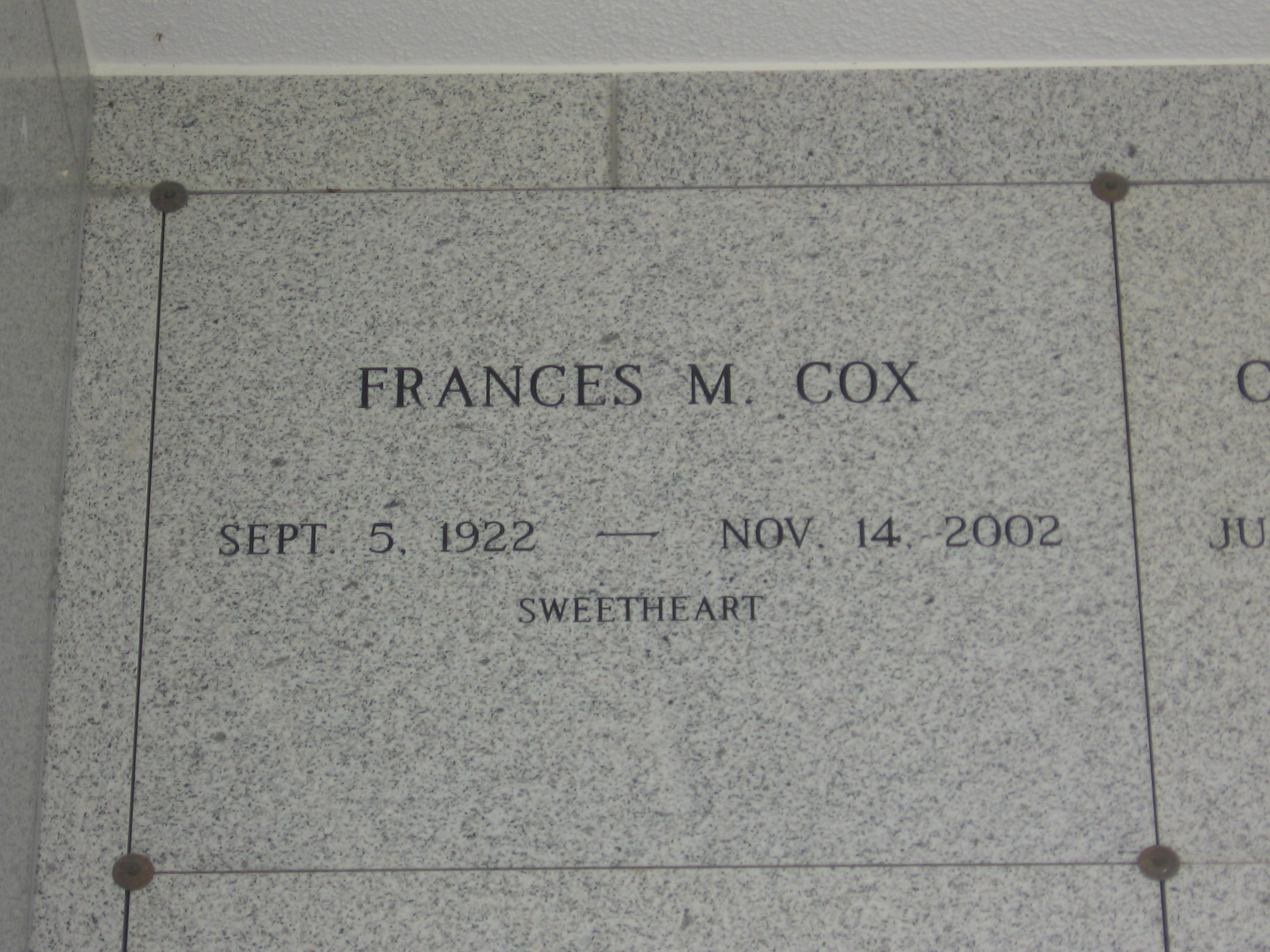 Frances M Cox
