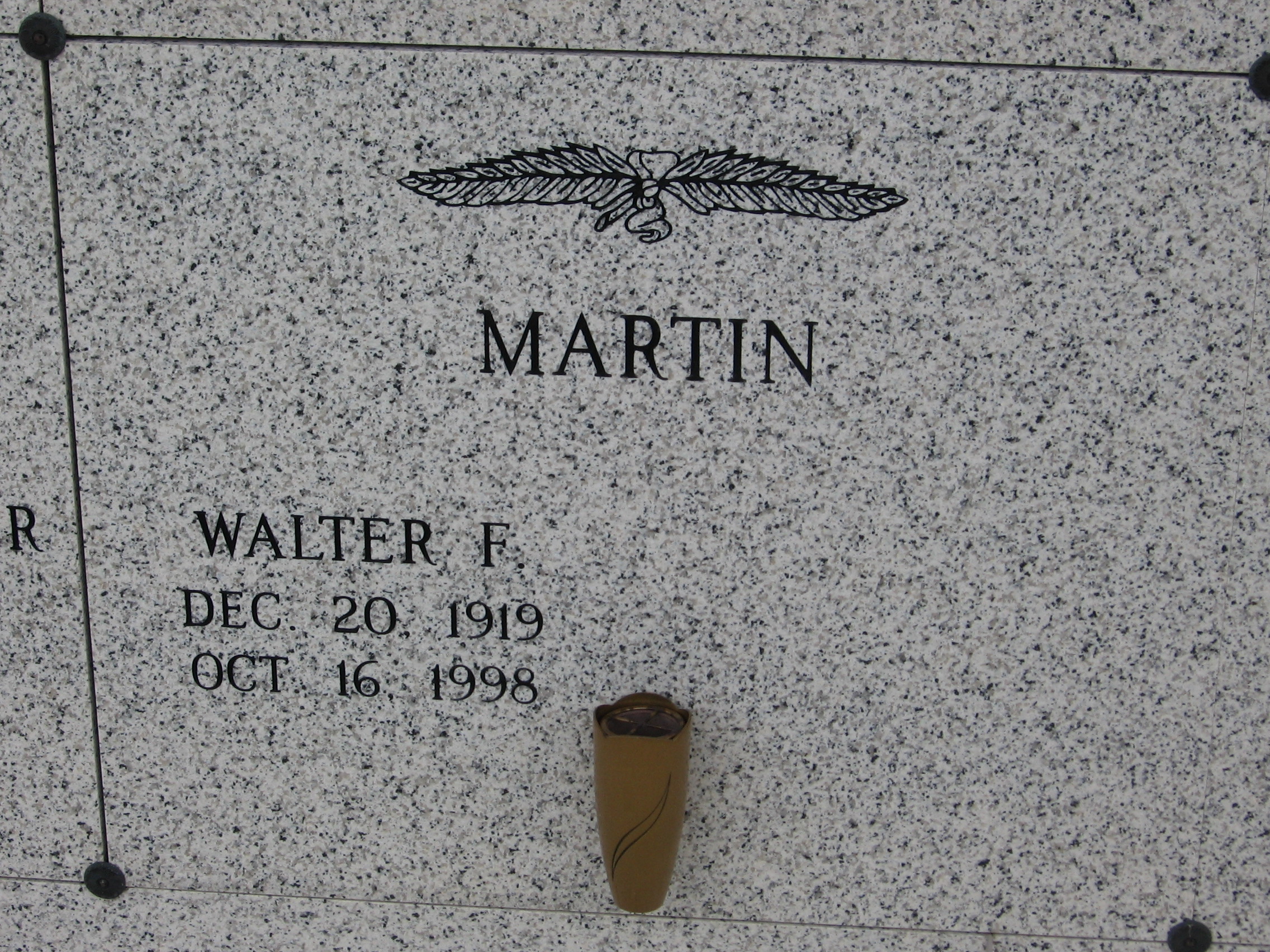 Walter F Martin