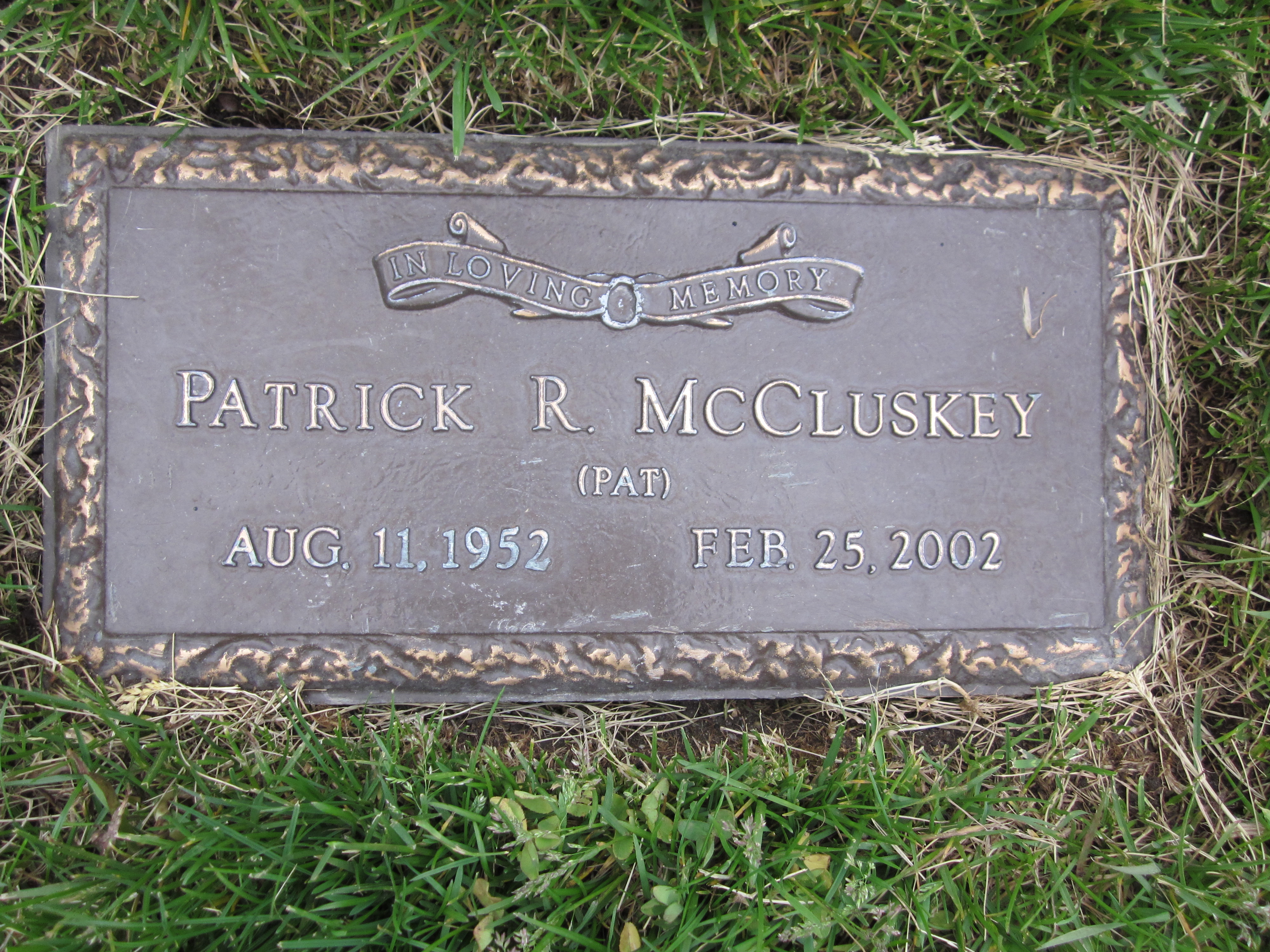 Patrick R "Pat" McCluskey