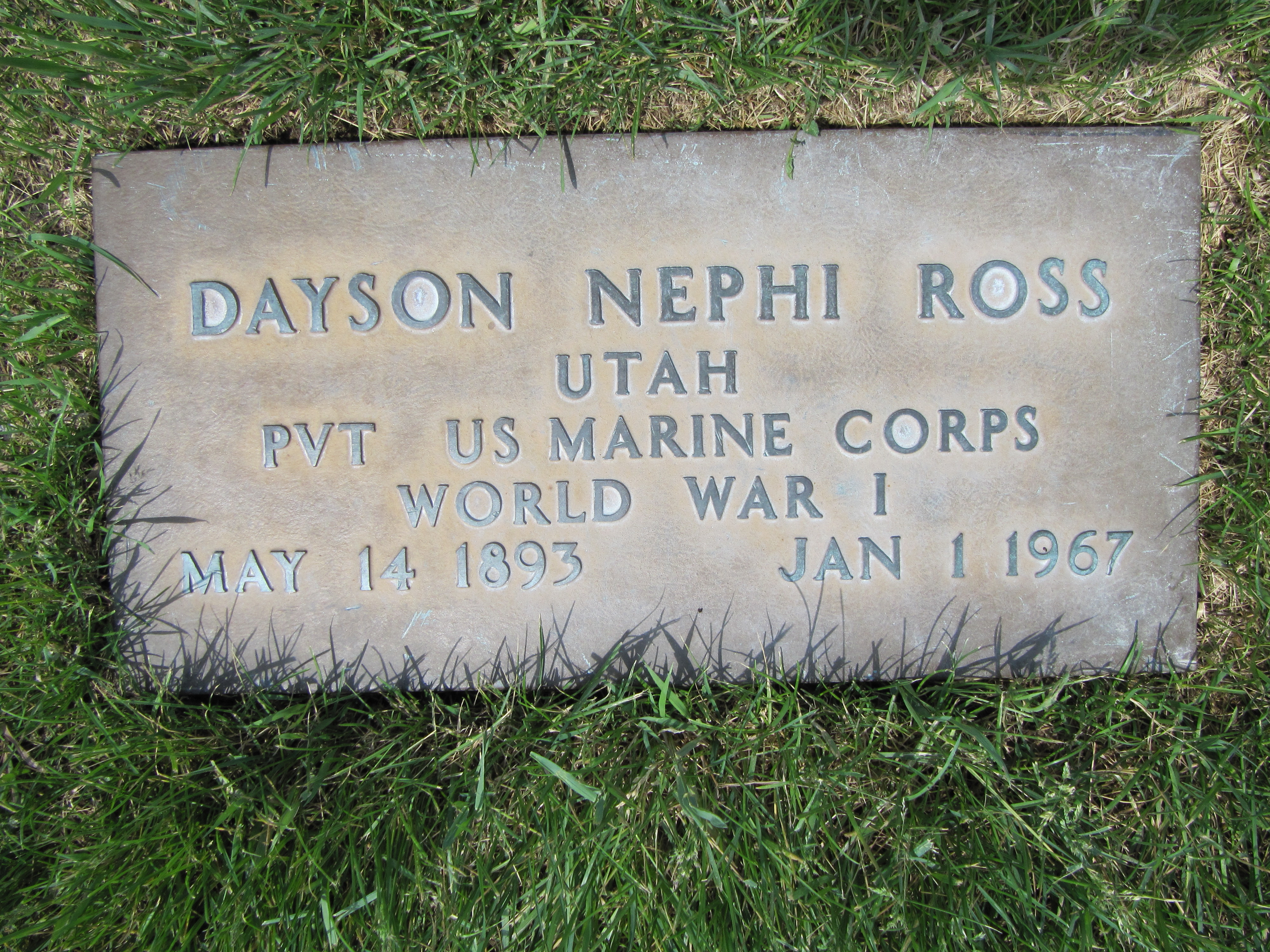 Pvt Dayson Nephi Ross